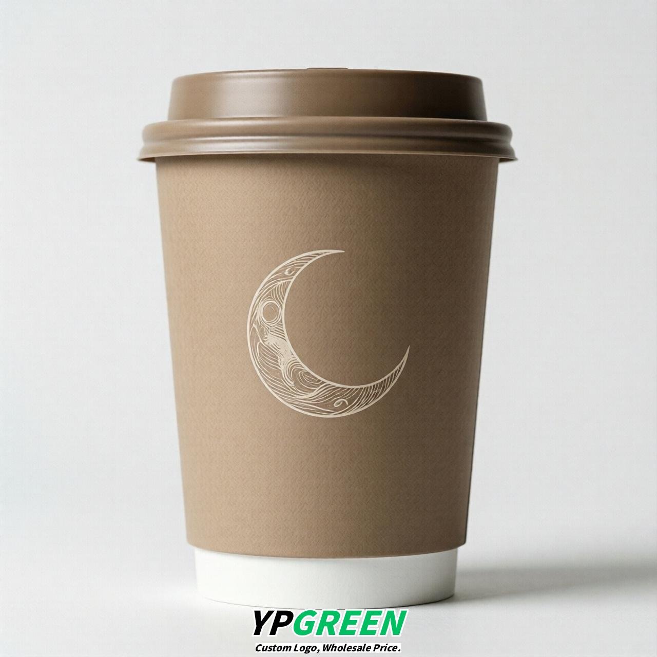 Latte Moon Paper Cups with Lids 8-24oz