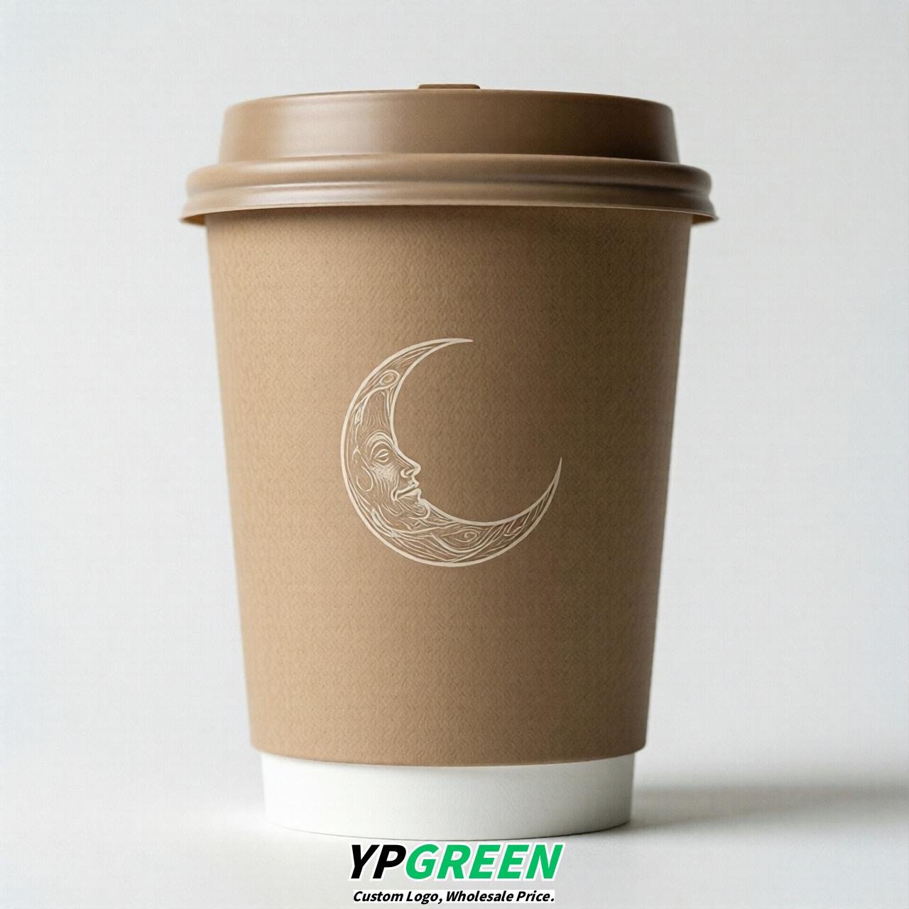 Latte Moon Paper Cups with Lids 8-24oz