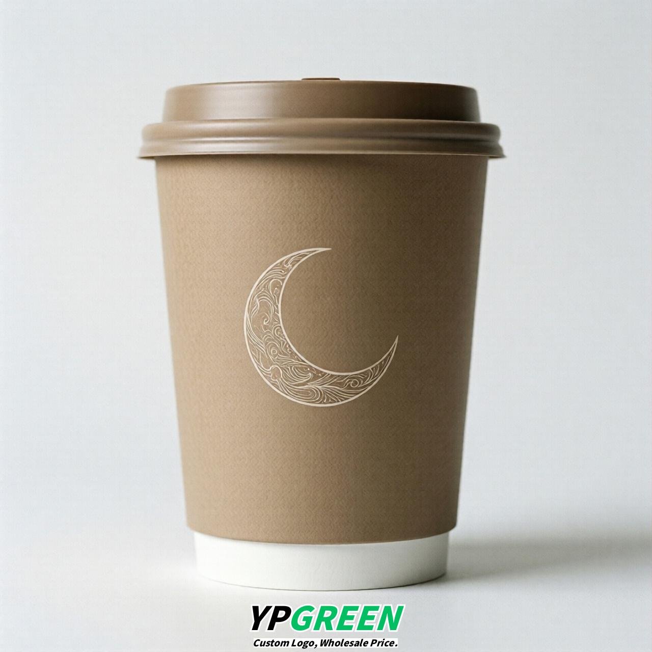 Latte Moon Paper Cups with Lids 8-24oz