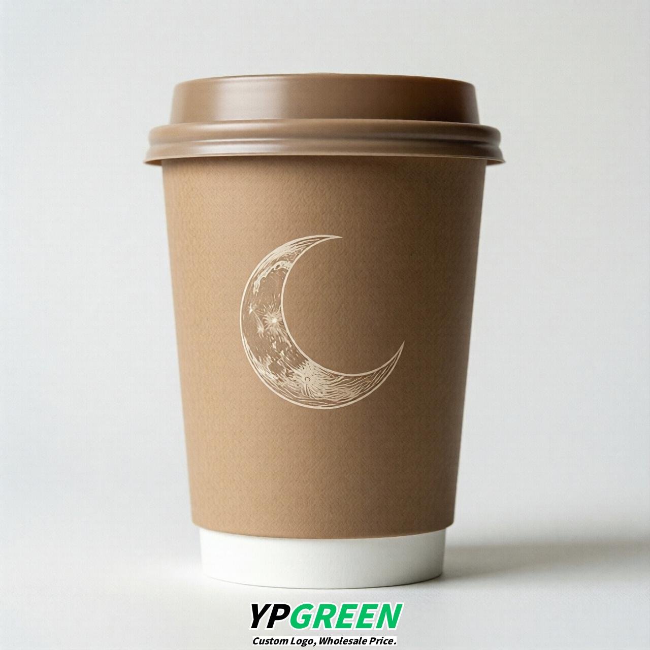 Latte Moon Paper Cups with Lids 8-24oz