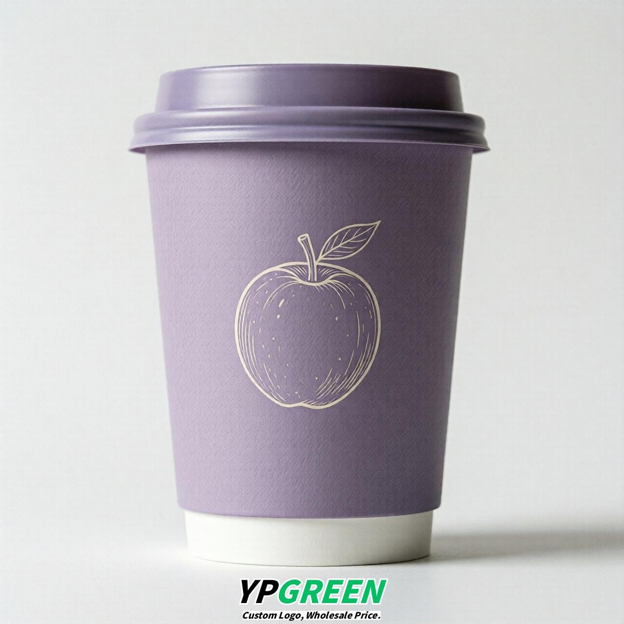 Lavender Fruits Paper Cups with Lids 8-24oz
