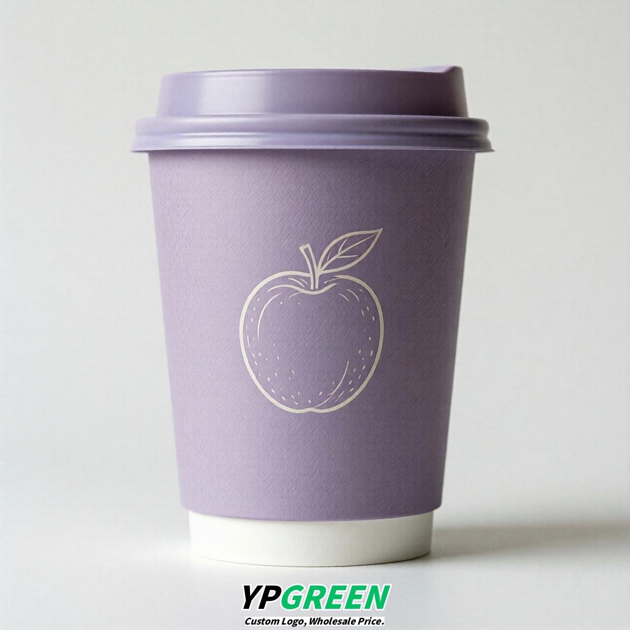 Lavender Fruits Paper Cups with Lids 8-24oz