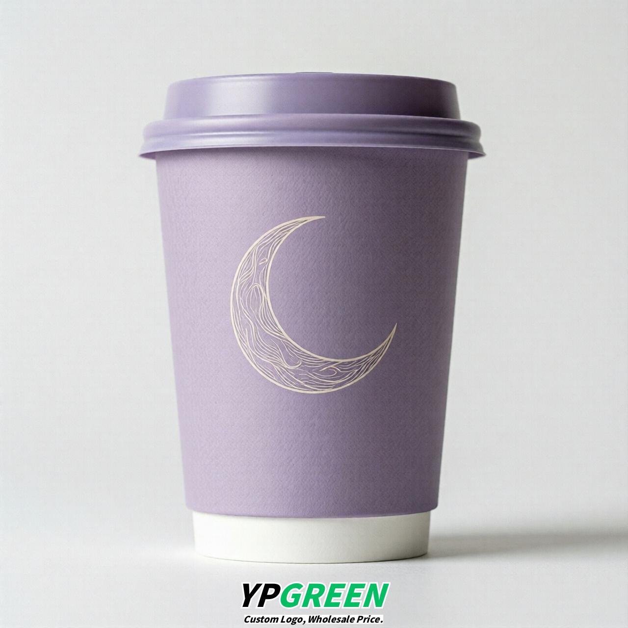Lavender Moon Paper Cups with Lids 8-24oz