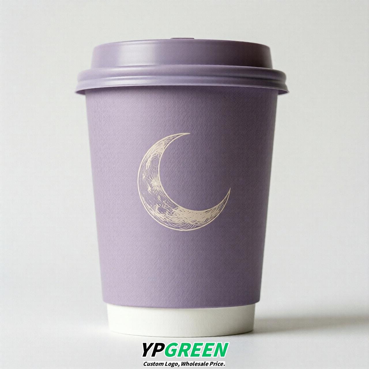 Lavender Moon Paper Cups with Lids 8-24oz