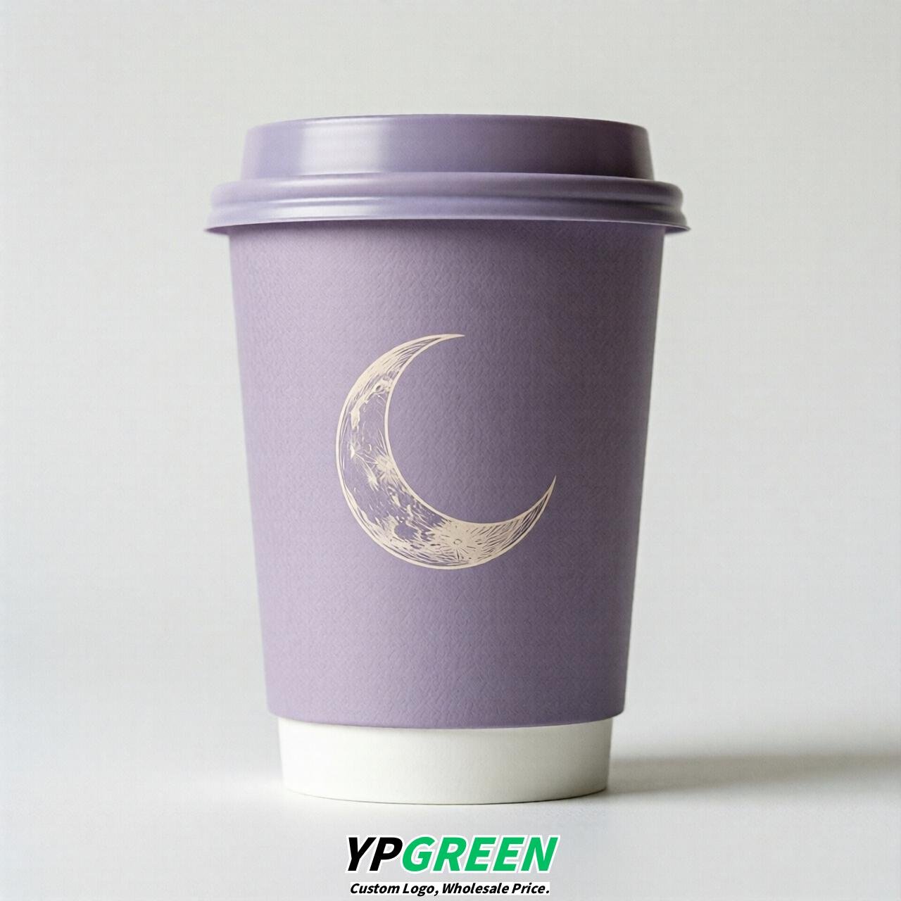 Lavender Moon Paper Cups with Lids 8-24oz