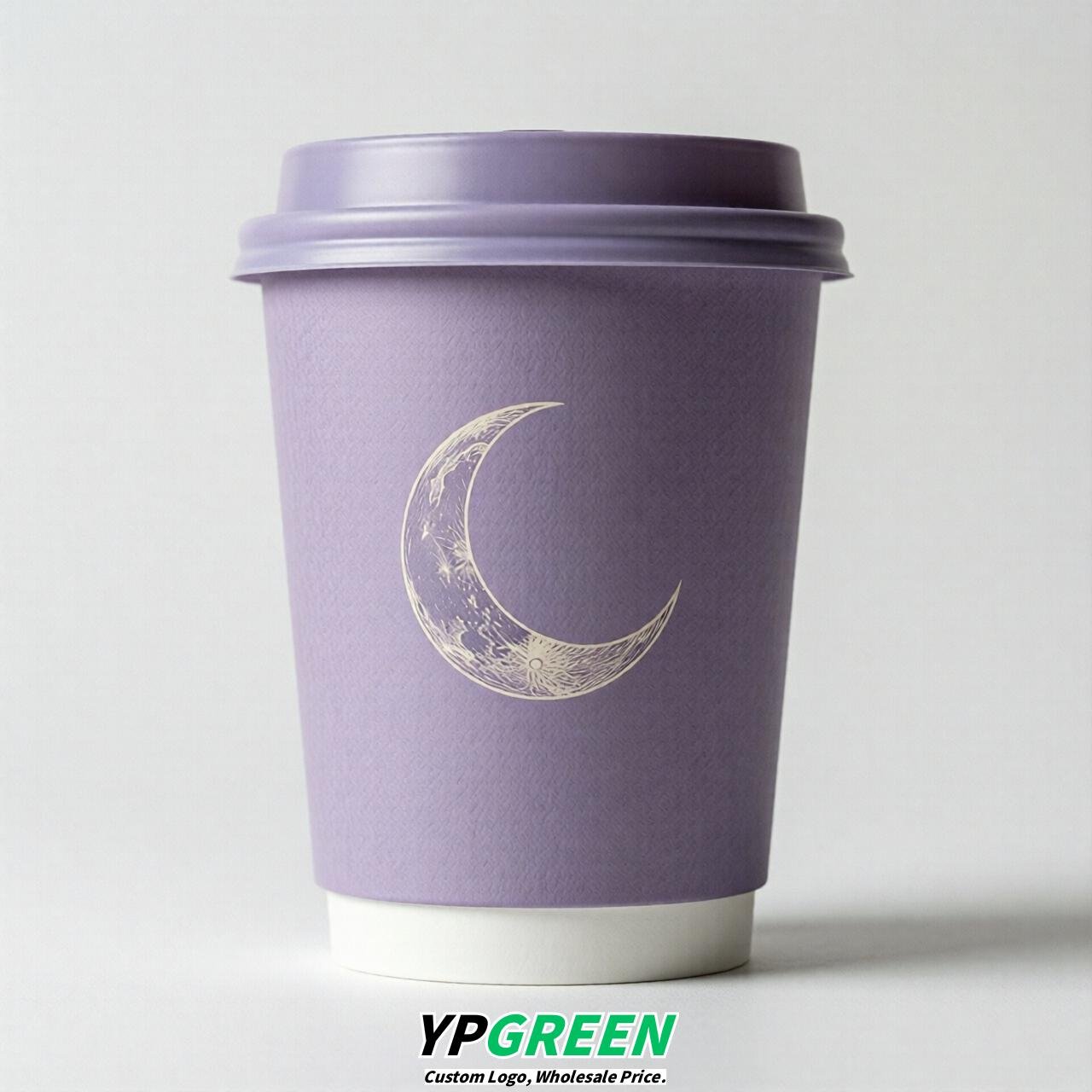Lavender Moon Paper Cups with Lids 8-24oz