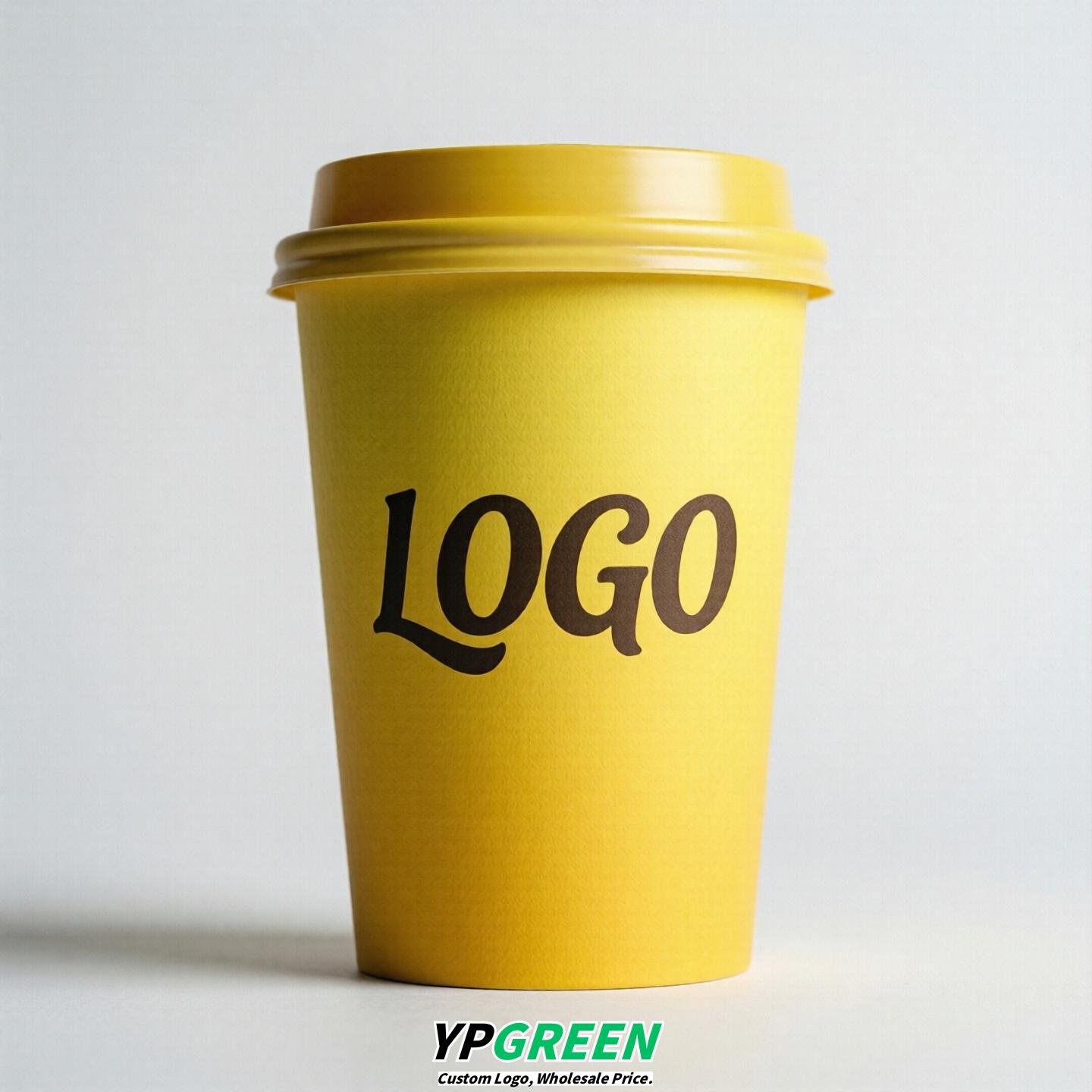 Lemon Yellow Gradient Paper Cups 8oz/10oz/12oz/16oz/20oz/22oz