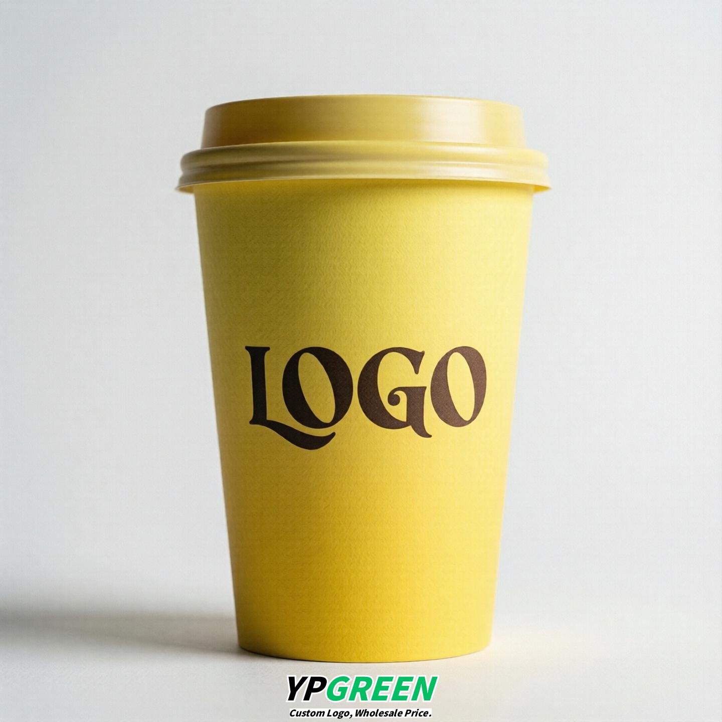 Lemon Yellow Gradient Paper Cups 8oz/10oz/12oz/16oz/20oz/22oz