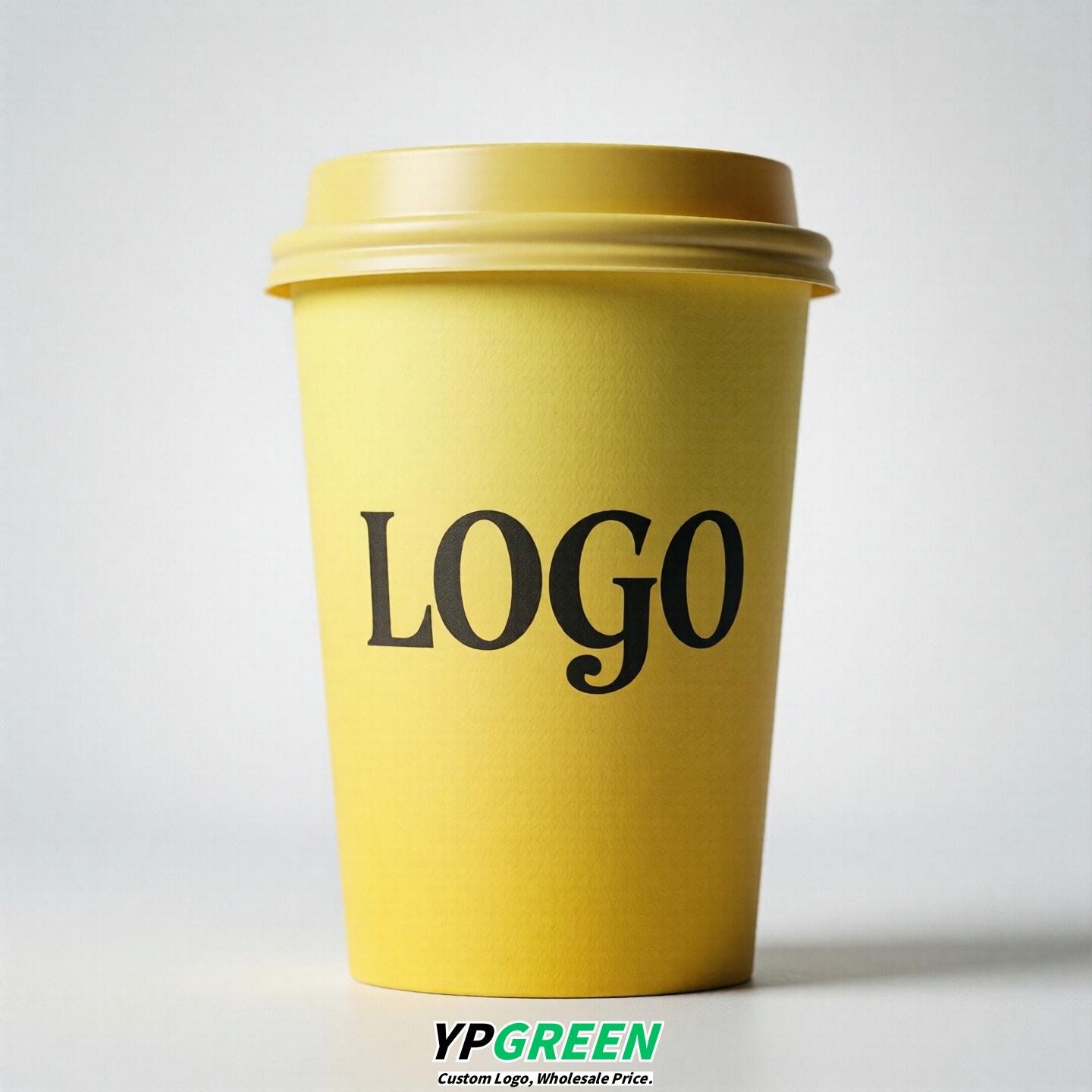 Lemon Yellow Gradient Paper Cups 8oz/10oz/12oz/16oz/20oz/22oz