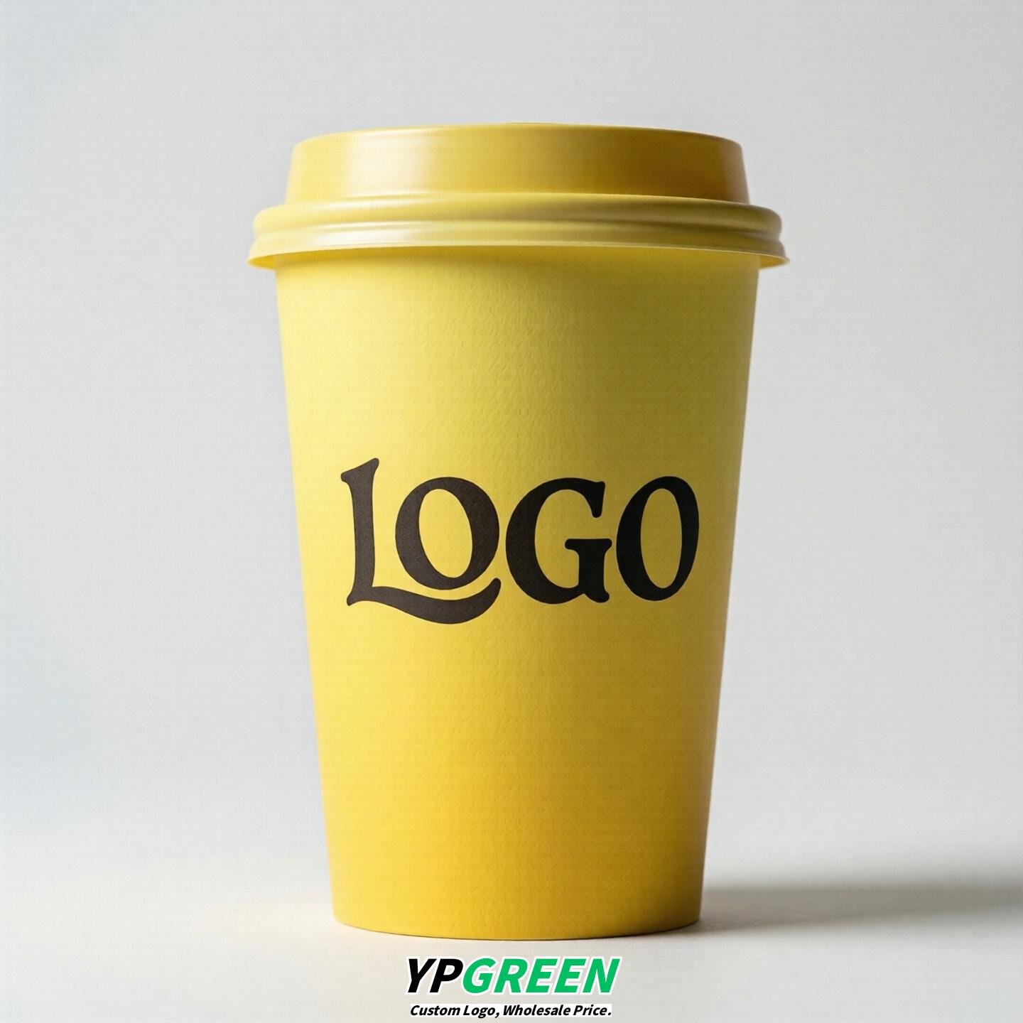 Lemon Yellow Gradient Paper Cups 8oz/10oz/12oz/16oz/20oz/22oz