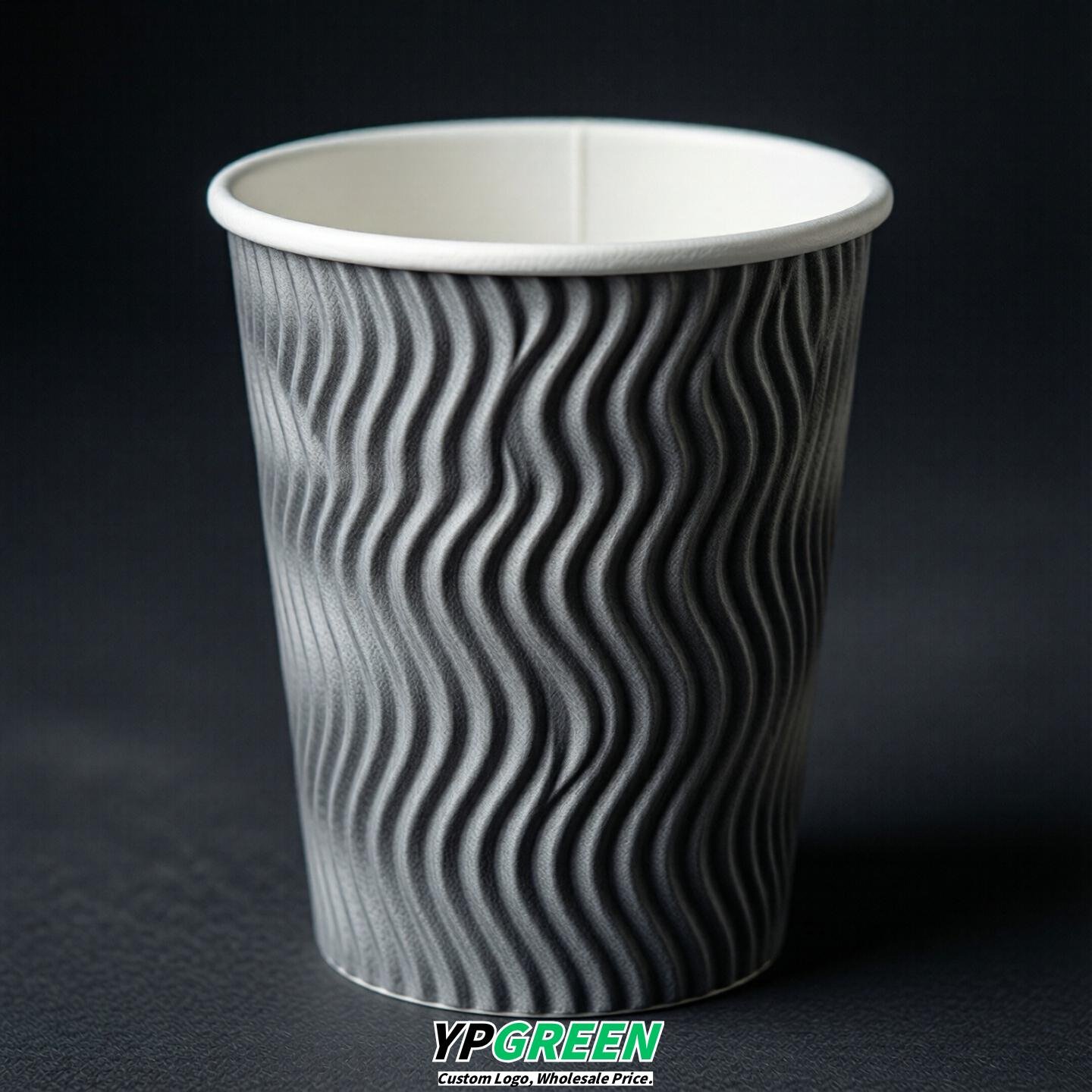 Light Slate Gray Embossed Paper Cups 10oz/12oz/16oz/20oz/22oz