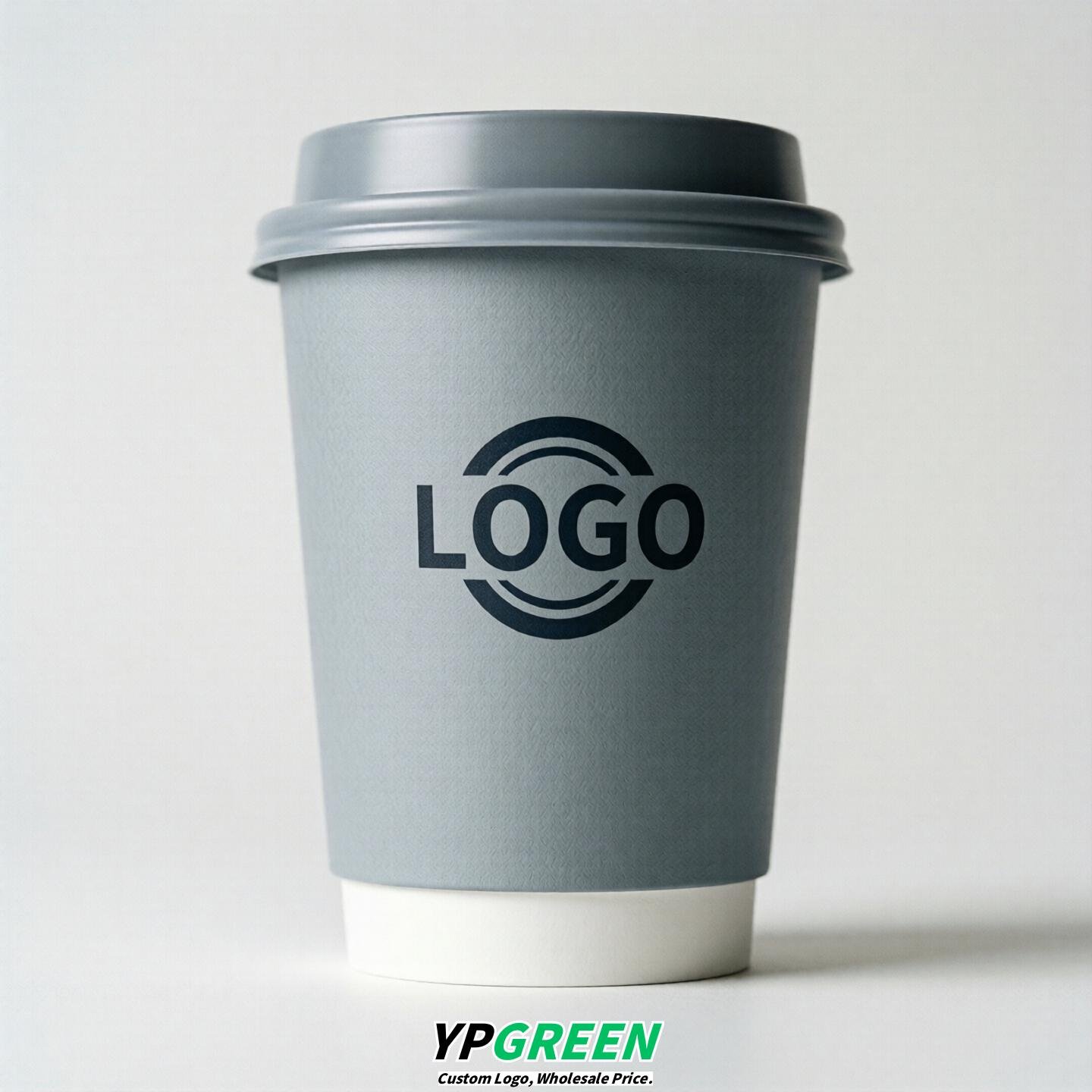 Light Slate Gray Custom Logo Paper Cups: 8-24oz & Double Wall Light Slate Gray Custom Logo Paper Cups: 8-24oz & Double Wall