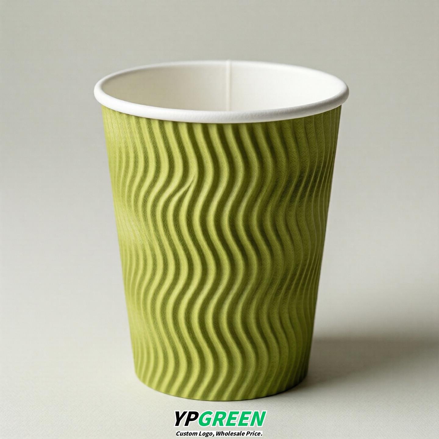 Lime Green Embossed Paper Cups 10oz/12oz/16oz/20oz/22oz