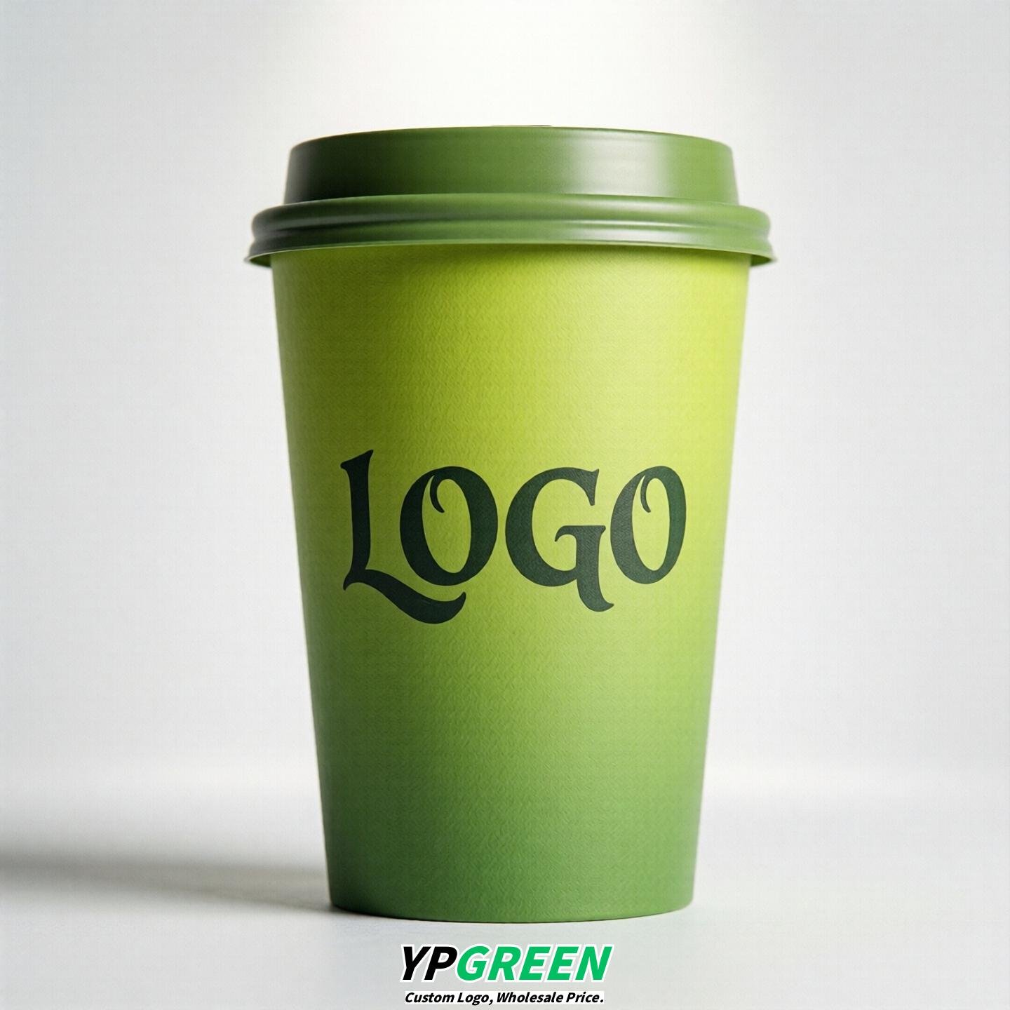 Lime Green Gradient Paper Cups 8oz/10oz/12oz/16oz/20oz/22oz