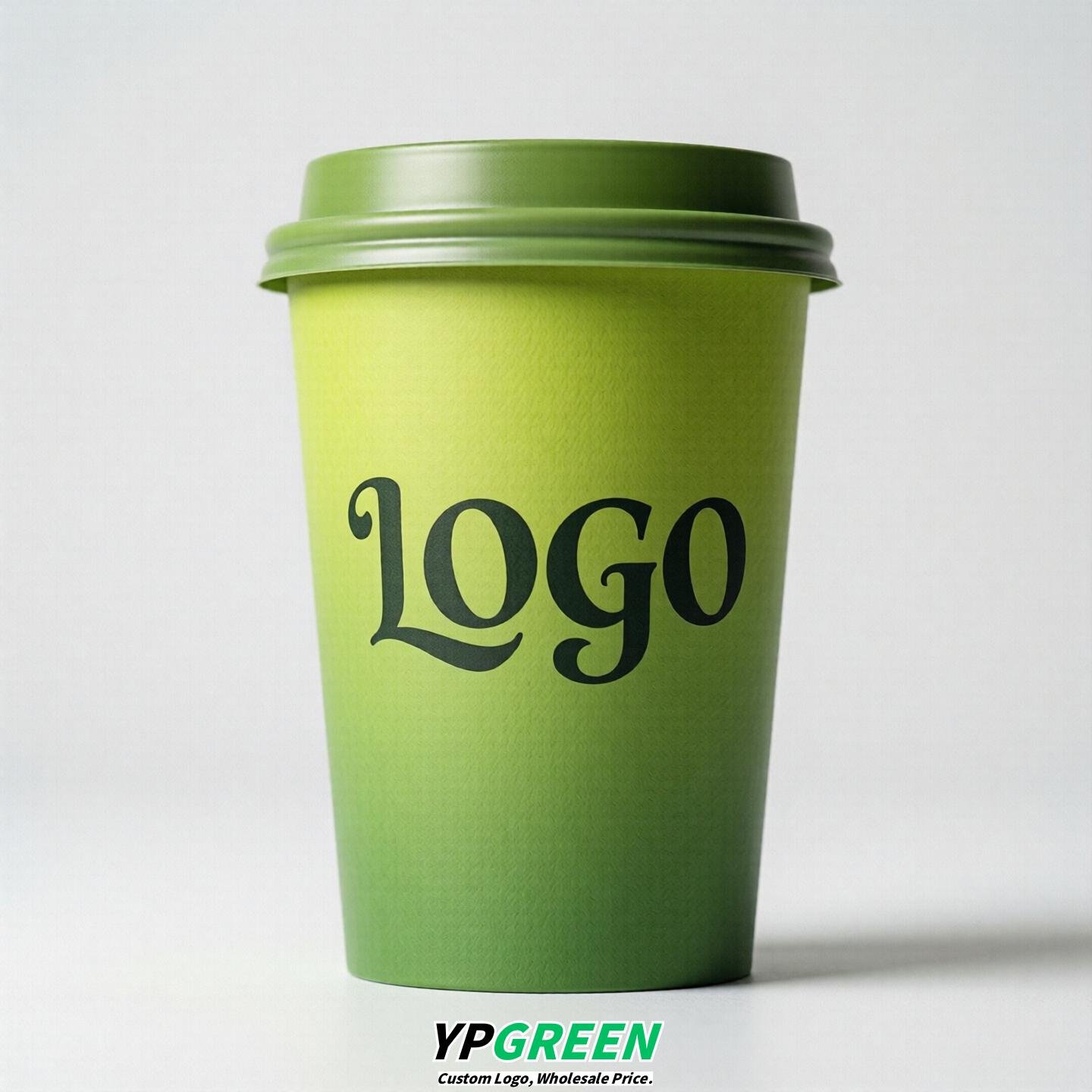 Lime Green Gradient Paper Cups 8oz/10oz/12oz/16oz/20oz/22oz