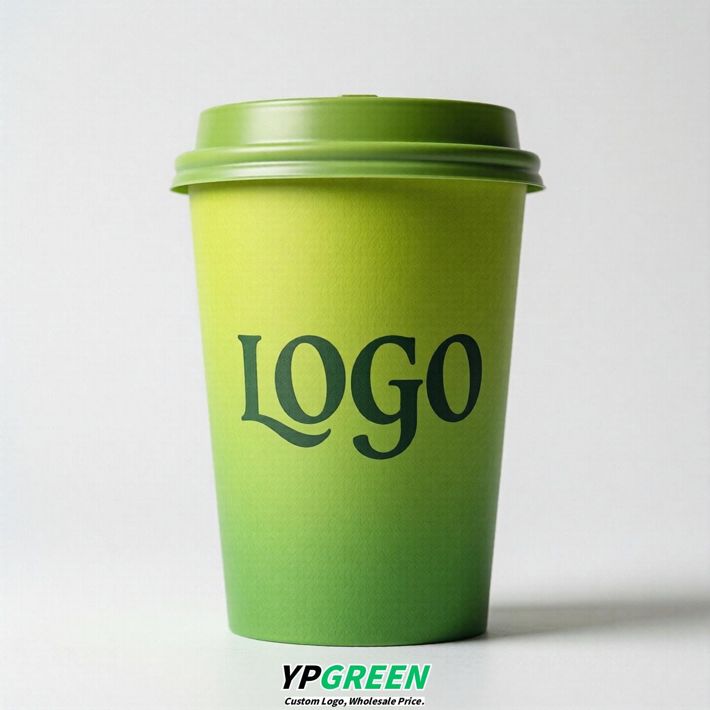 Lime Green Gradient Paper Cups 8oz/10oz/12oz/16oz/20oz/22oz