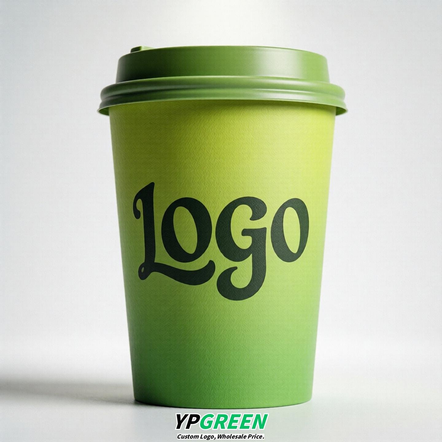 Lime Green Gradient Paper Cups 8oz/10oz/12oz/16oz/20oz/22oz