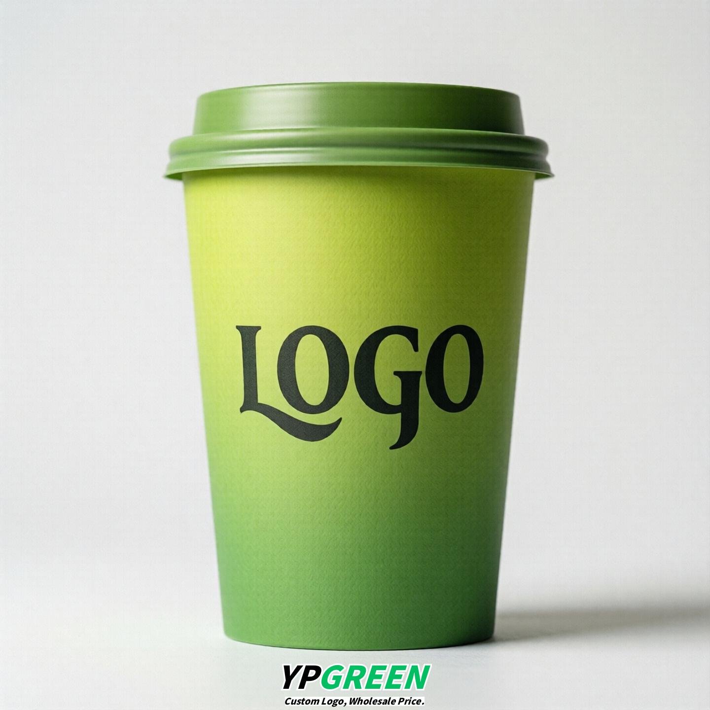 Lime Green Gradient Paper Cups 8oz/10oz/12oz/16oz/20oz/22oz