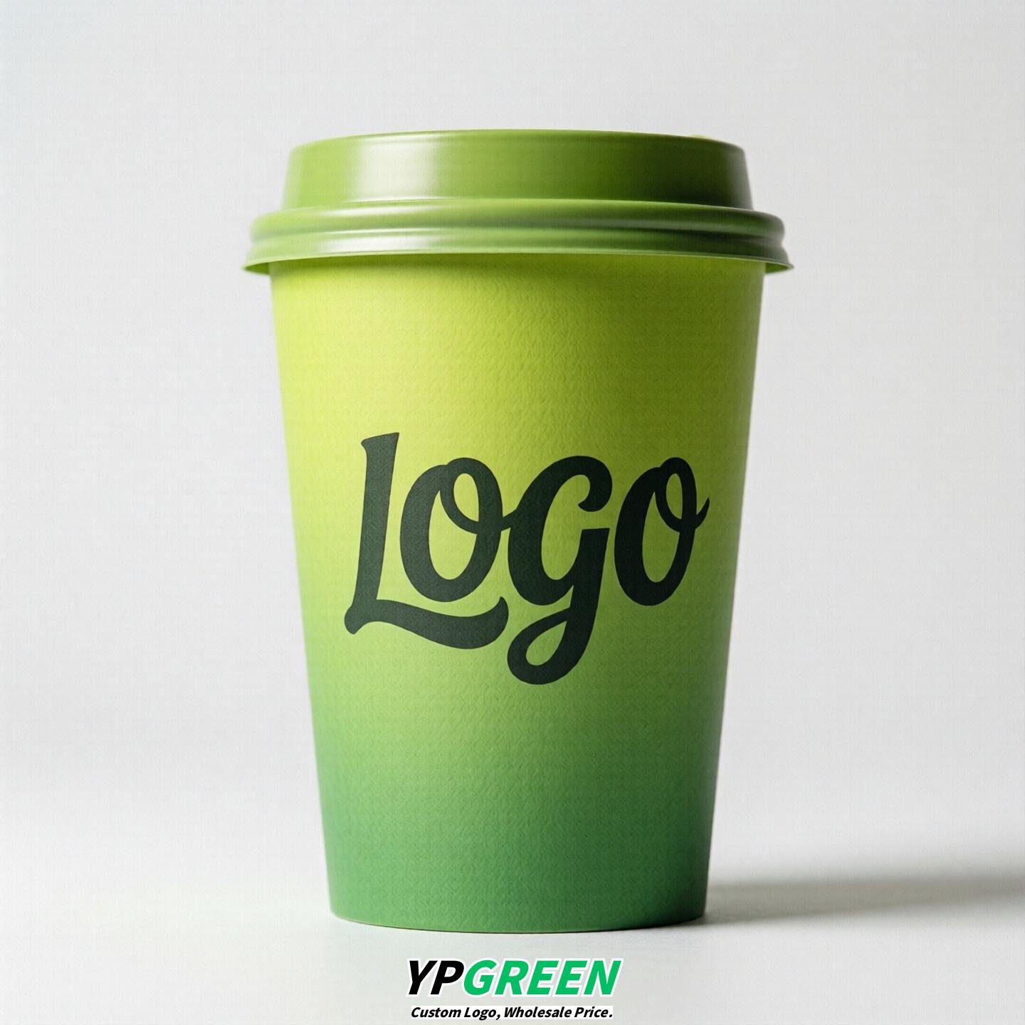 Lime Green Gradient Paper Cups 8oz/10oz/12oz/16oz/20oz/22oz