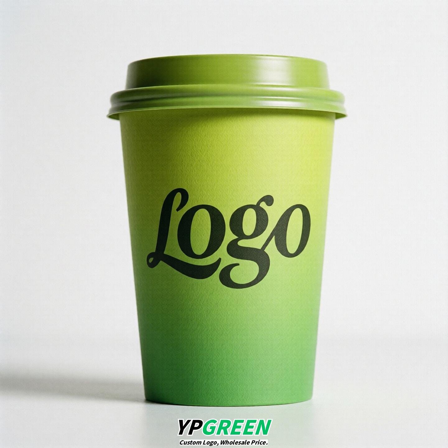 Lime Green Gradient Paper Cups 8oz/10oz/12oz/16oz/20oz/22oz