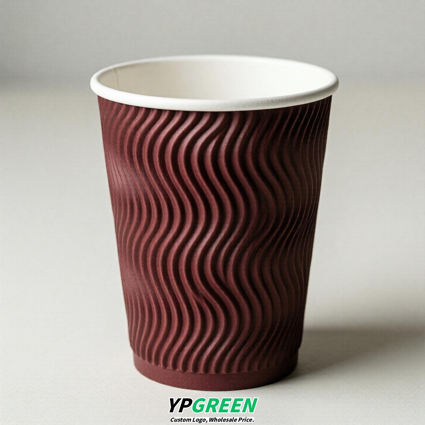 Maroon Embossed Paper Cups 10oz/12oz/16oz/20oz/22oz
