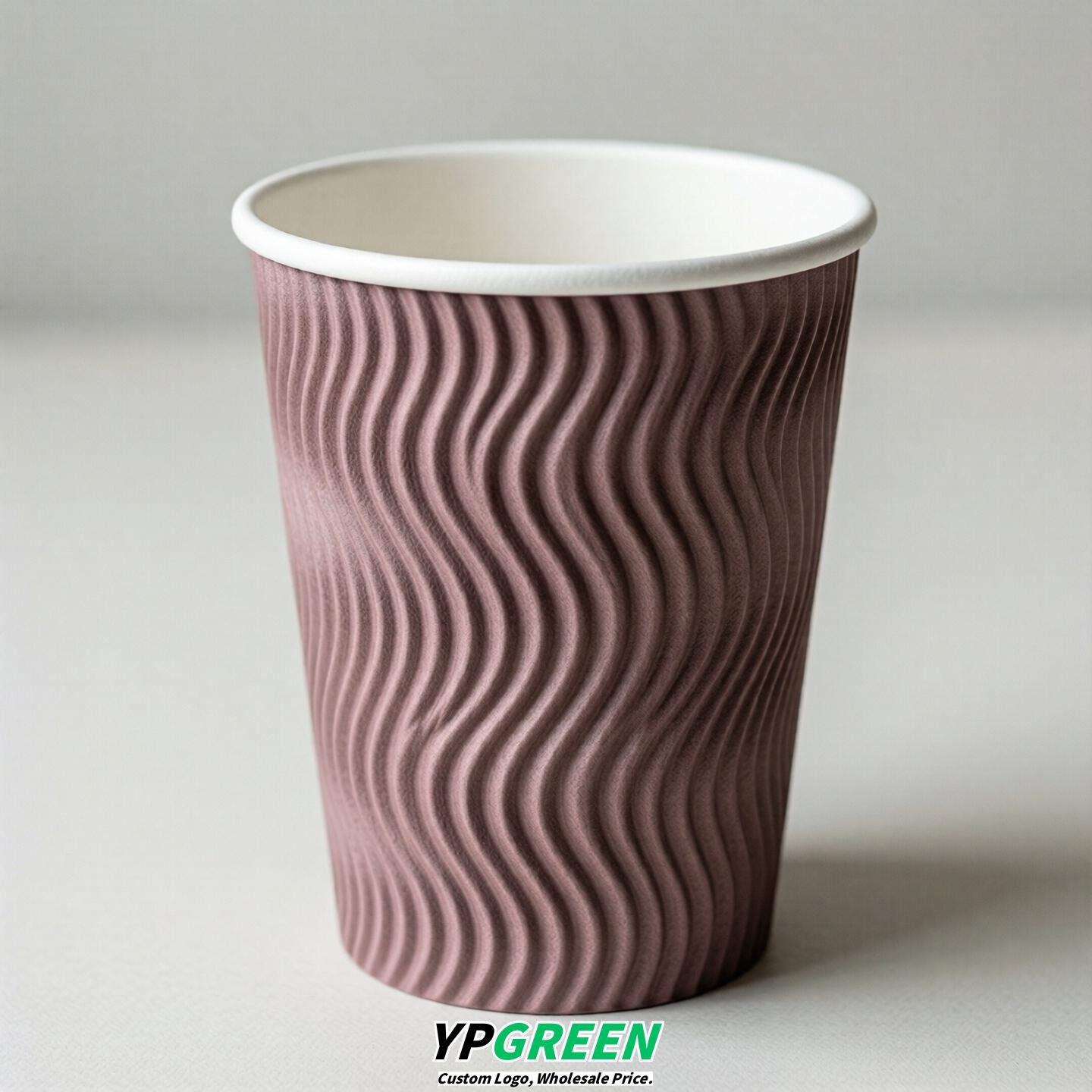 Mauve Embossed Paper Cups 10oz/12oz/16oz/20oz/22oz
