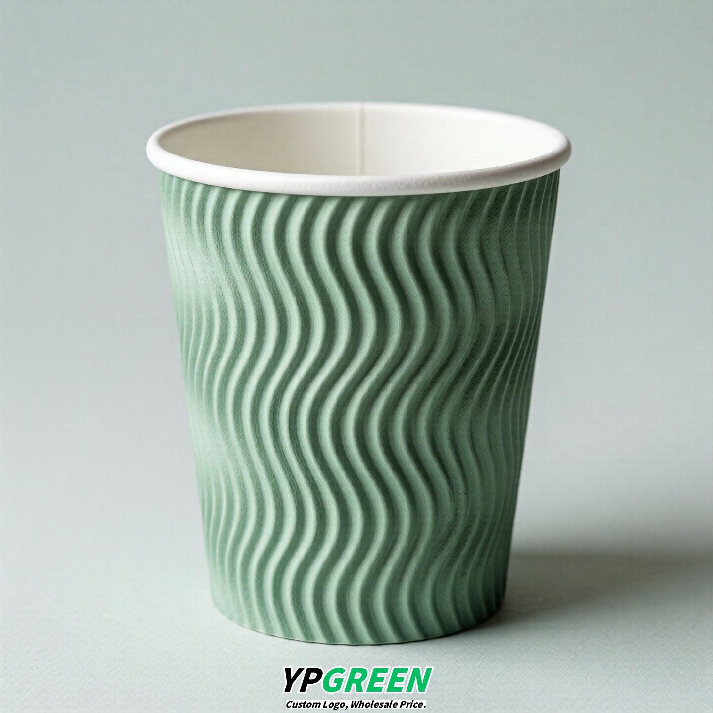 Mint Green Embossed Paper Cups 10oz/12oz/16oz/20oz/22oz