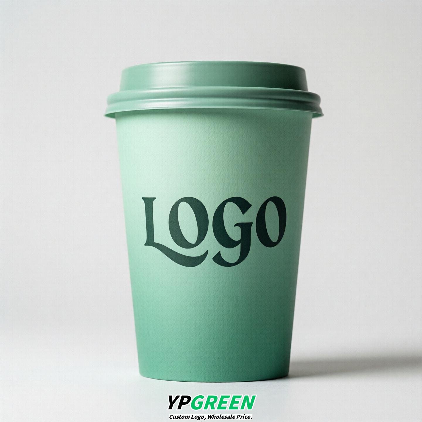 Mint Green Gradient Paper Cups 8oz/10oz/12oz/16oz/20oz/22oz