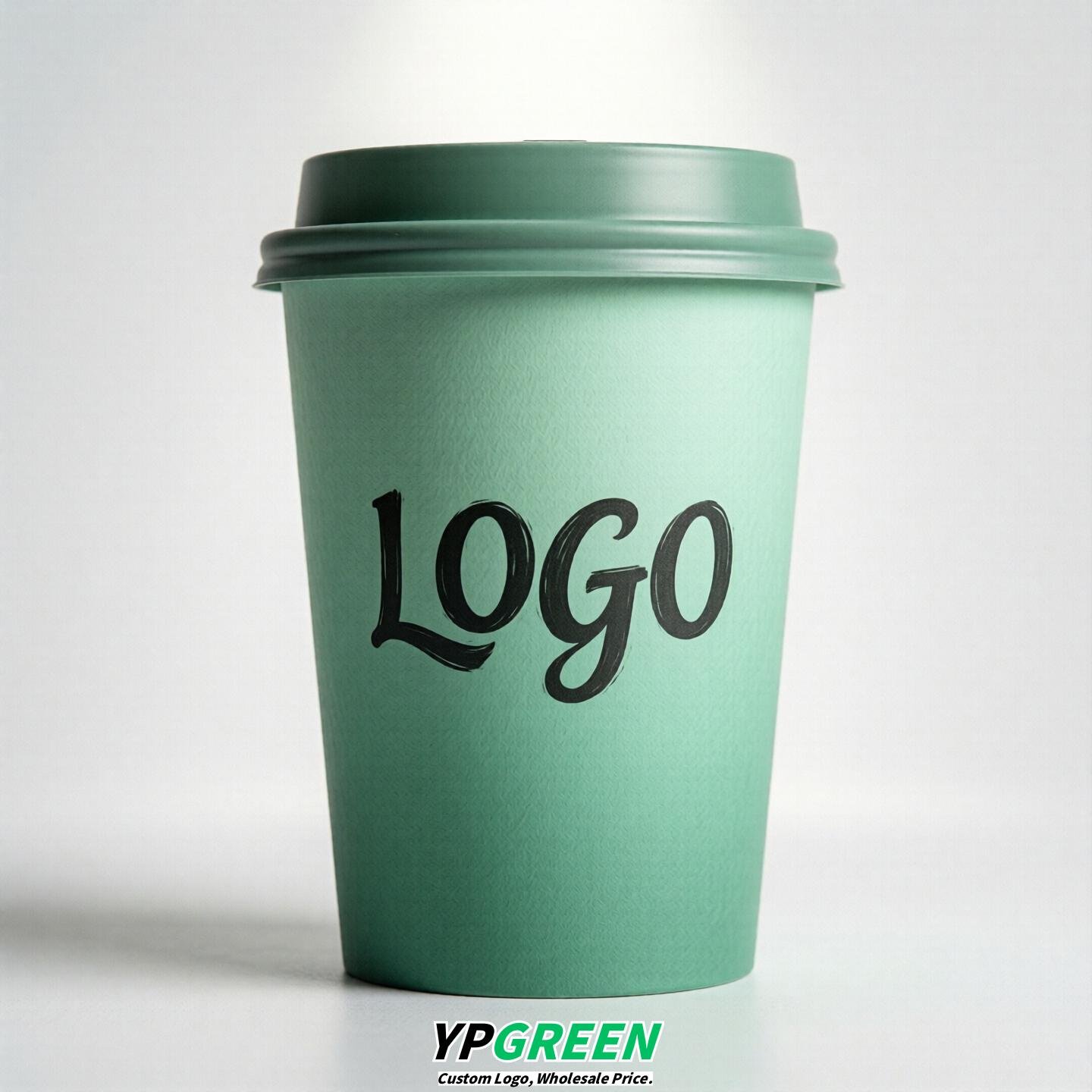 Mint Green Gradient Paper Cups 8oz/10oz/12oz/16oz/20oz/22oz