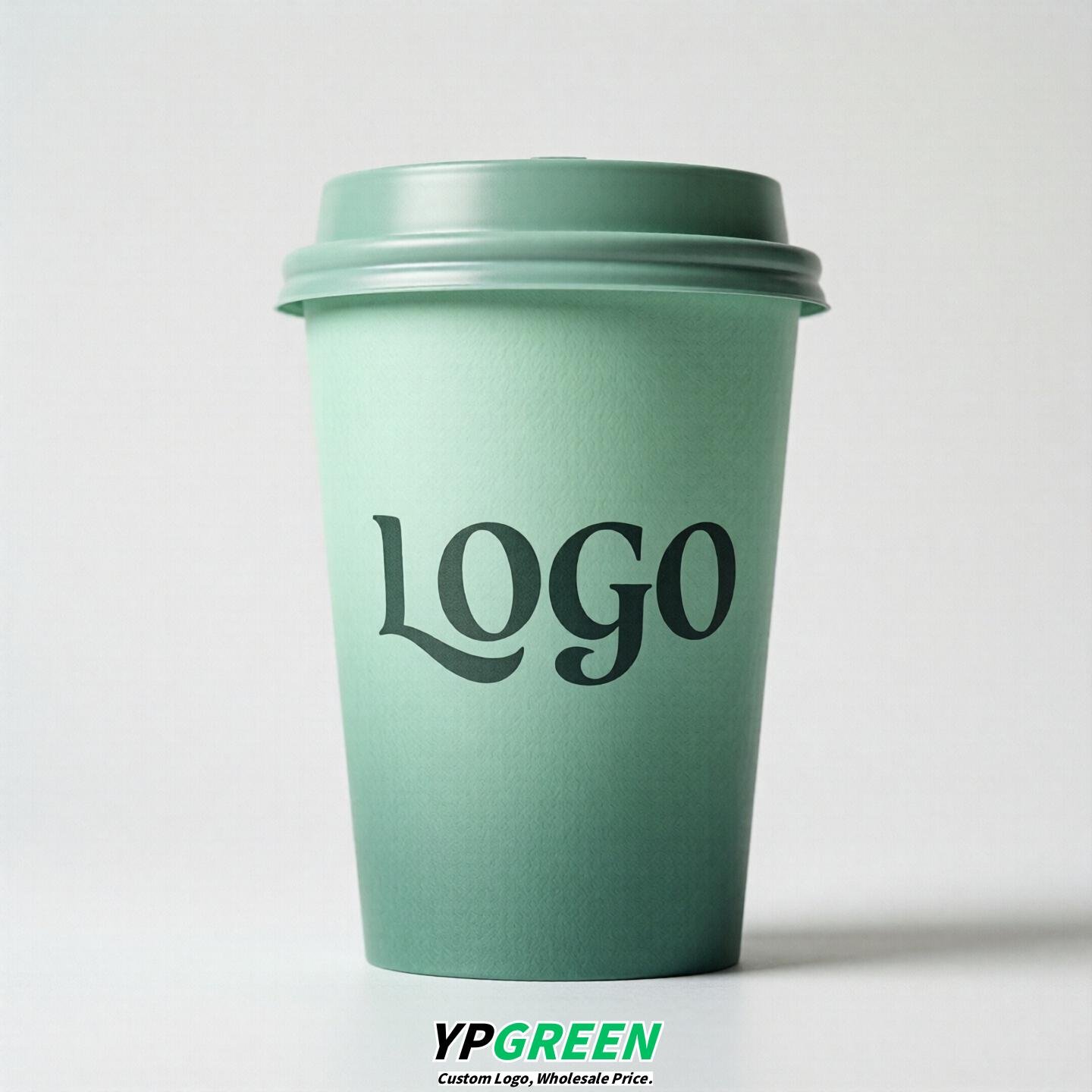 Mint Green Gradient Paper Cups 8oz/10oz/12oz/16oz/20oz/22oz