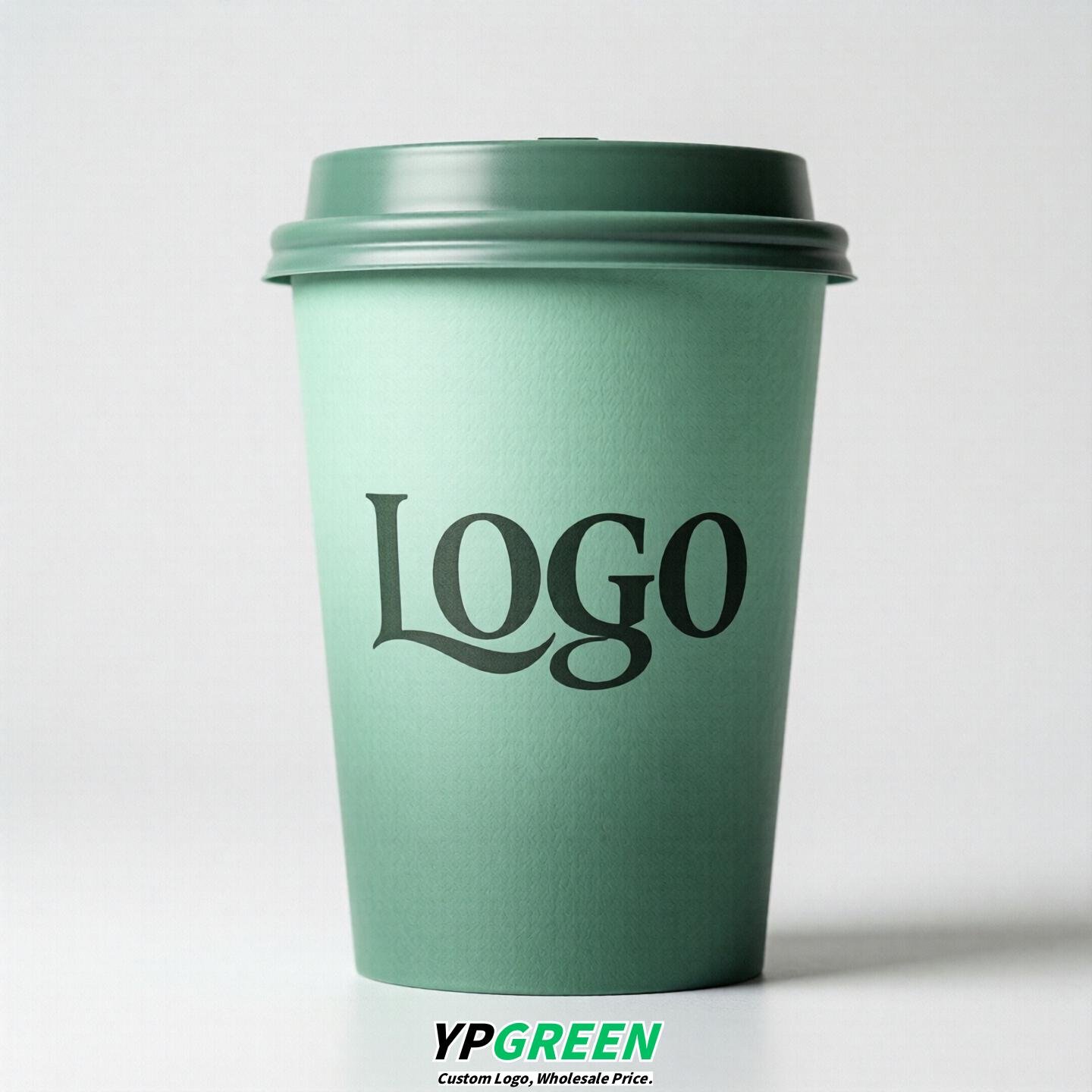 Mint Green Gradient Paper Cups 8oz/10oz/12oz/16oz/20oz/22oz