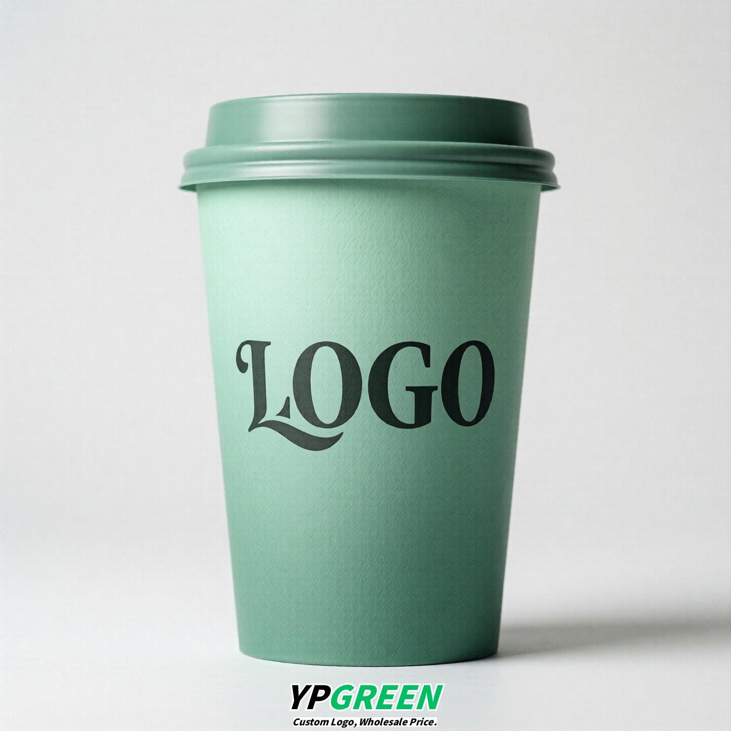 Mint Green Gradient Paper Cups 8oz/10oz/12oz/16oz/20oz/22oz