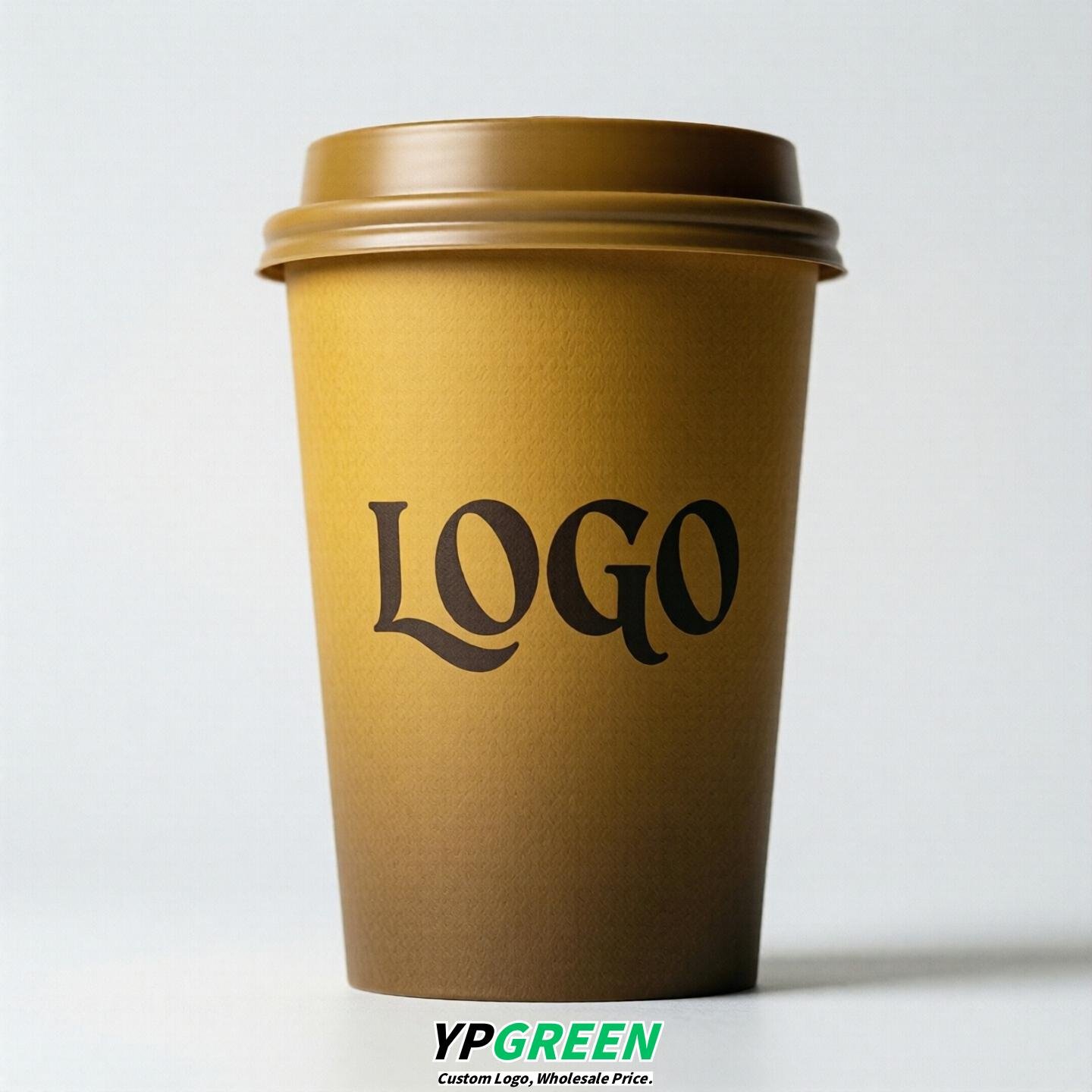 Mustard Gradient Paper Cups 8oz/10oz/12oz/16oz/20oz/22oz