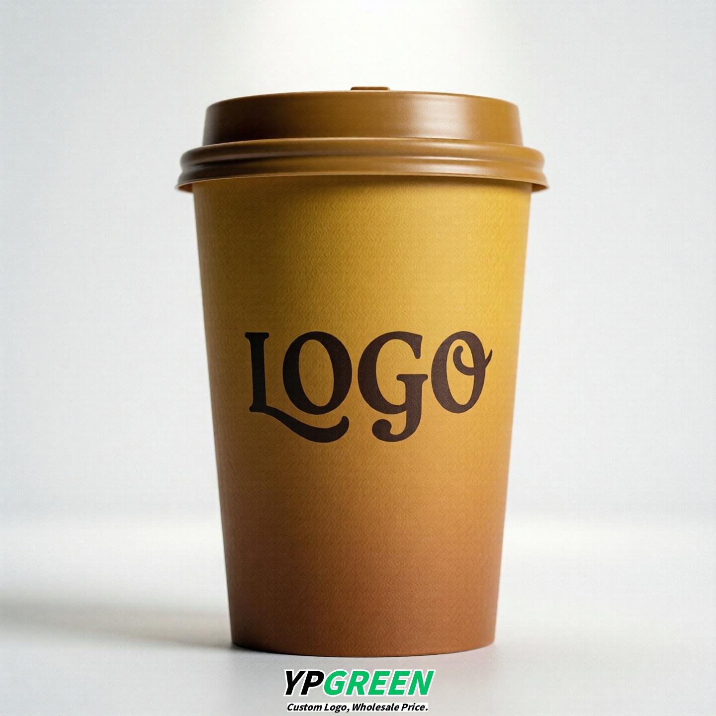 Mustard Gradient Paper Cups 8oz/10oz/12oz/16oz/20oz/22oz