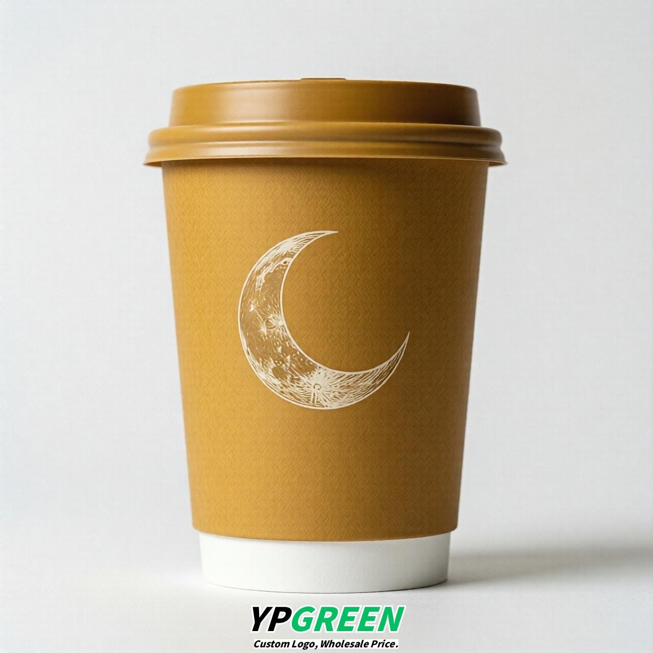 Mustard Moon Paper Cups with Lids 8-24oz