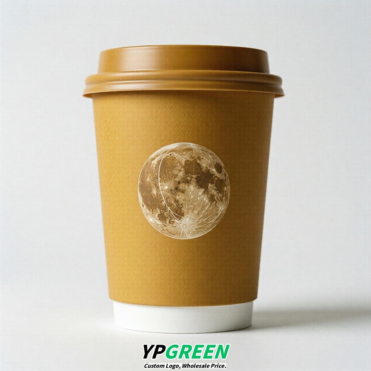 Mustard Moon Paper Cups with Lids 8-24oz