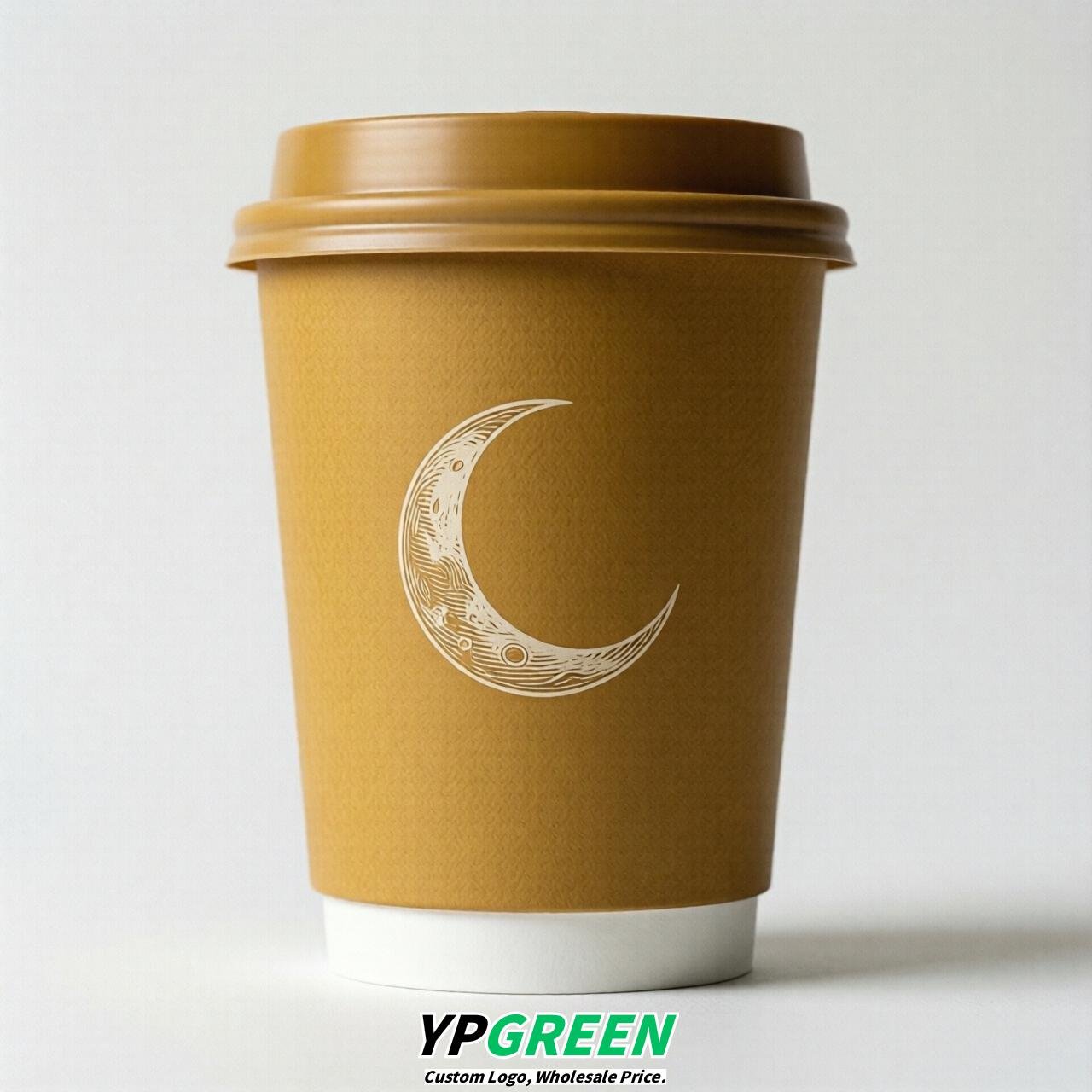 Mustard Moon Paper Cups with Lids 8-24oz