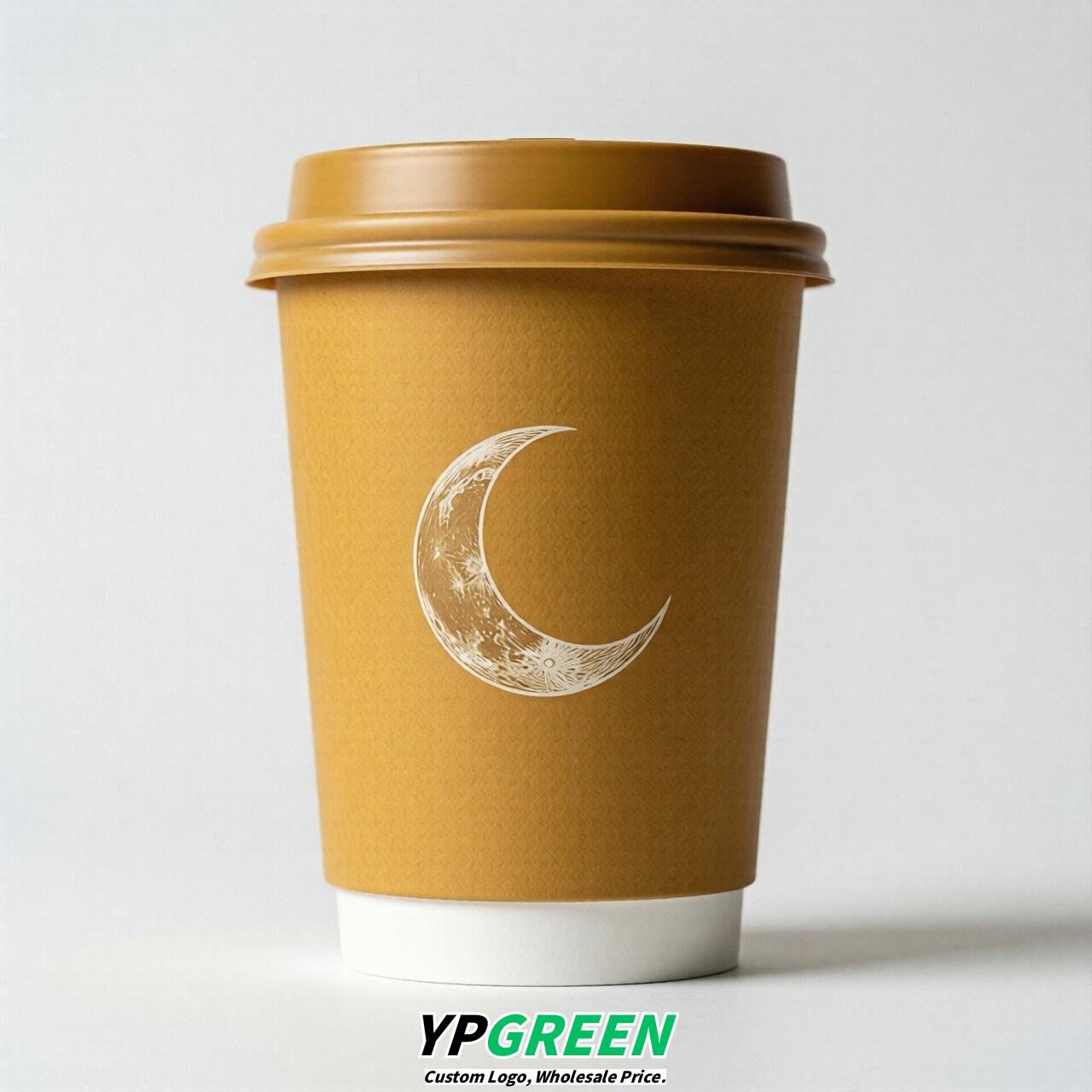 Mustard Moon Paper Cups with Lids 8-24oz