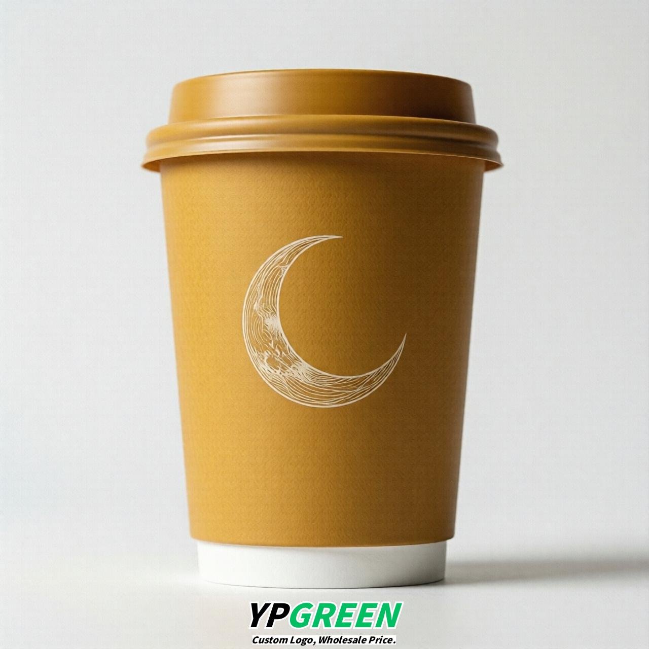 Mustard Moon Paper Cups with Lids 8-24oz