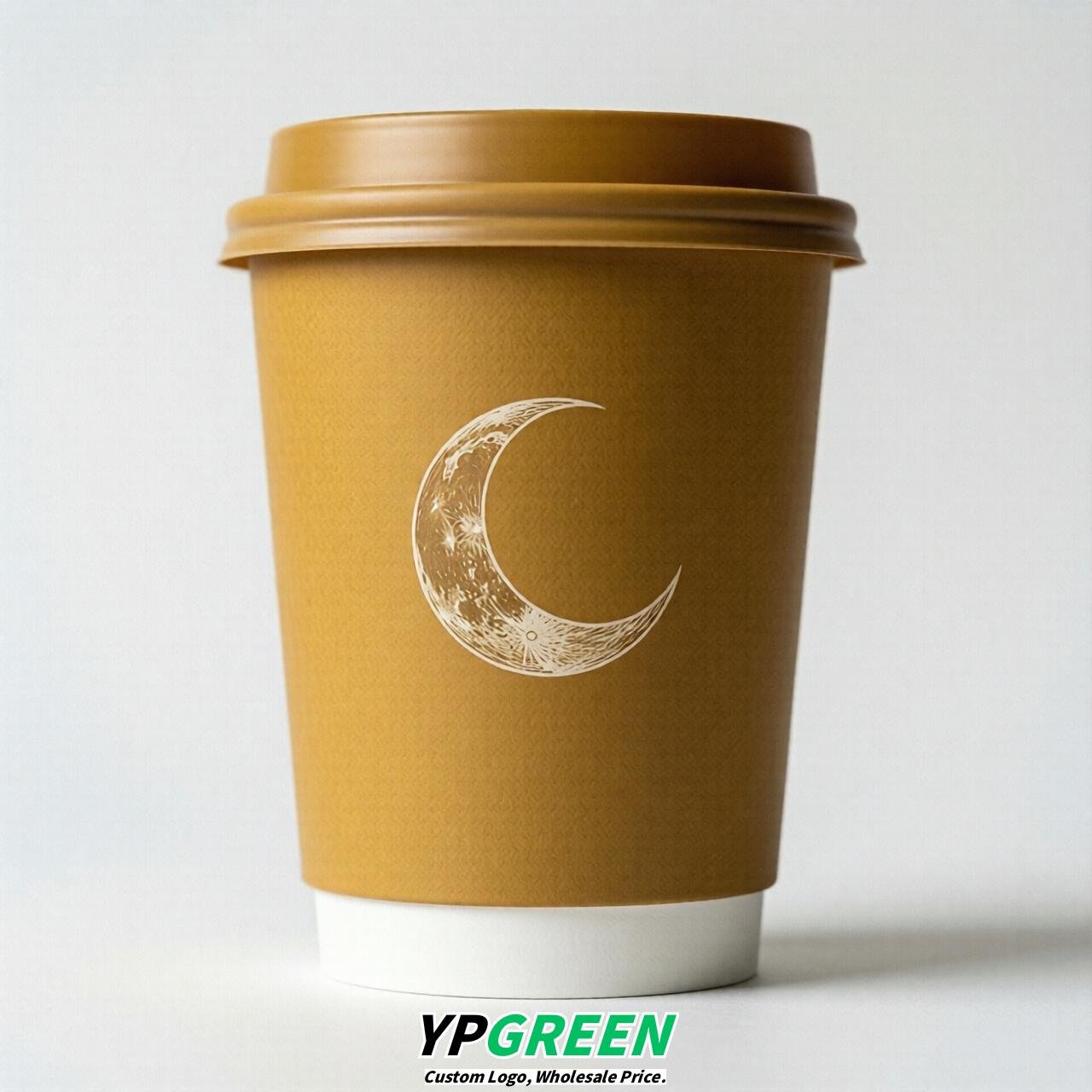 Mustard Moon Paper Cups with Lids 8-24oz
