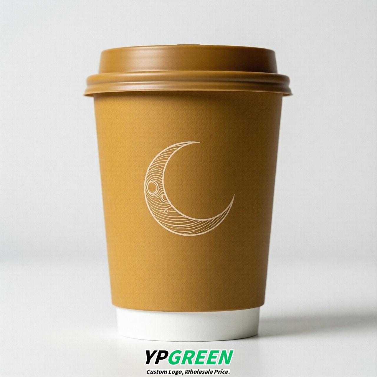 Mustard Moon Paper Cups with Lids 8-24oz