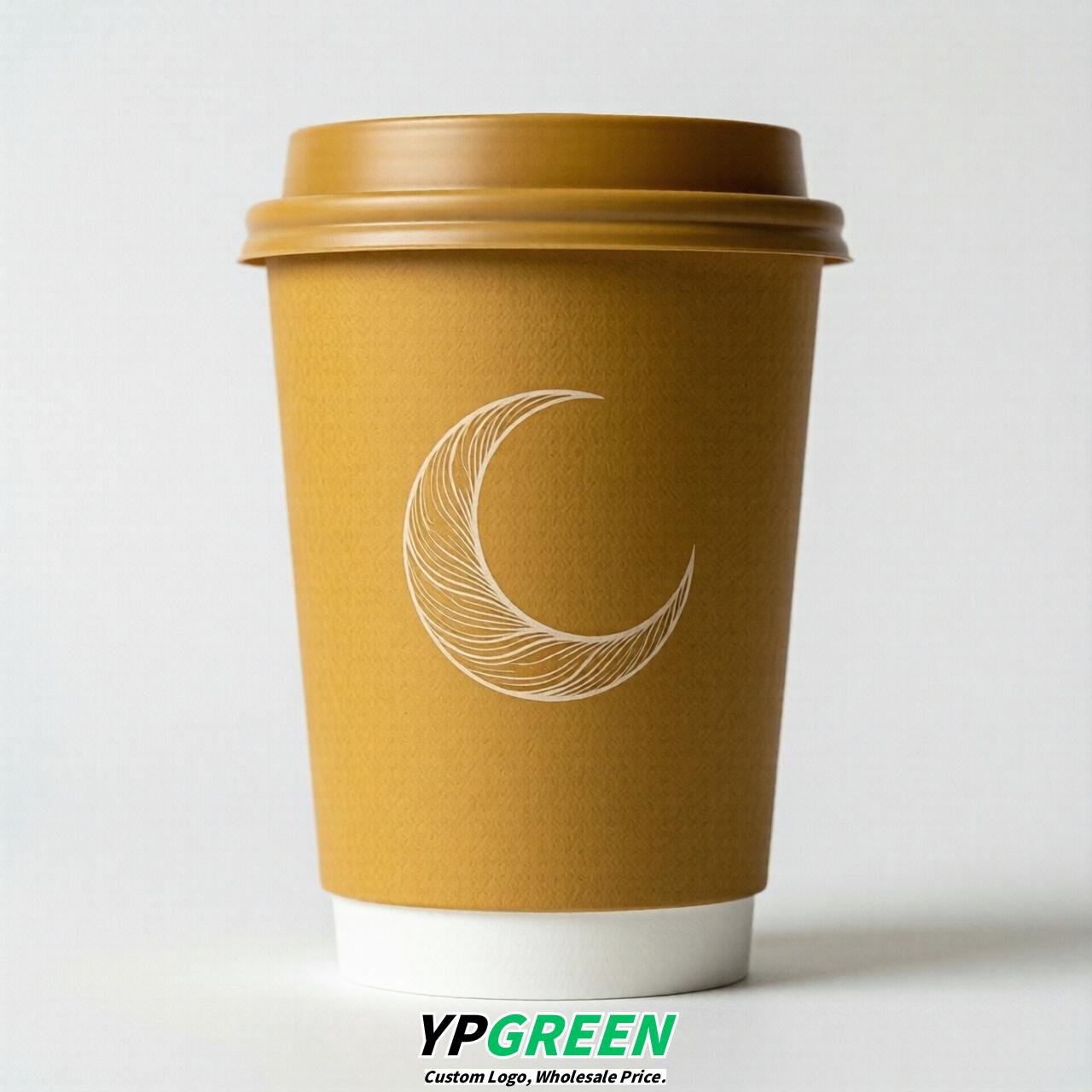 Mustard Moon Paper Cups with Lids 8-24oz