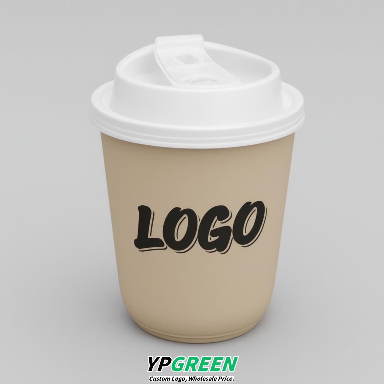 Oatmeal U Shape Cups with Lid - Custom Logo PP & PET Plastic Disposable