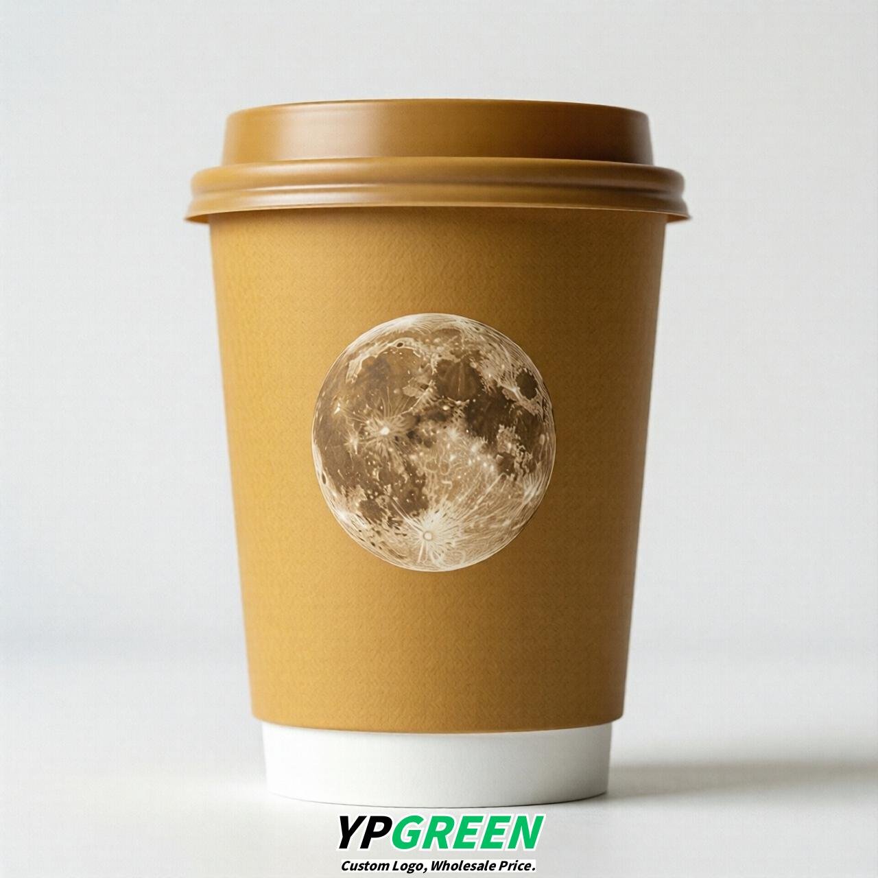 Ochre Moon Paper Cups with Lids 8-24oz