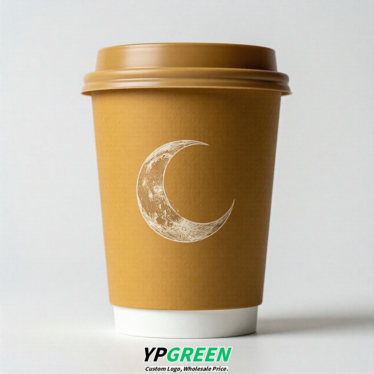 Ochre Moon Paper Cups with Lids 8-24oz
