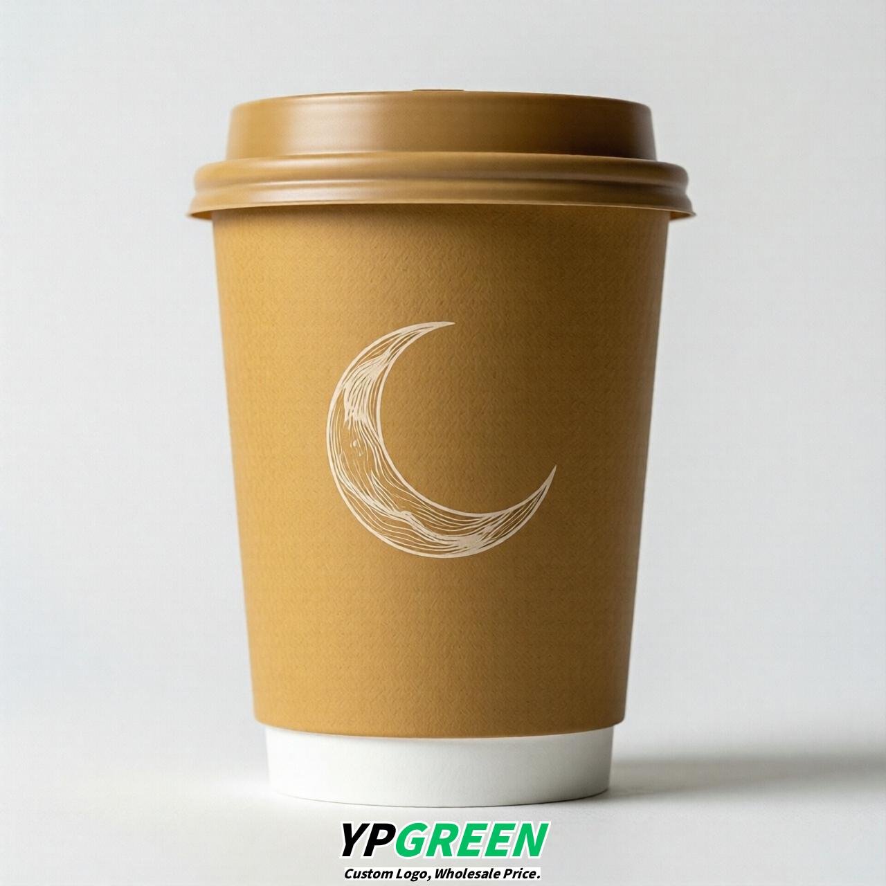 Ochre Moon Paper Cups with Lids 8-24oz