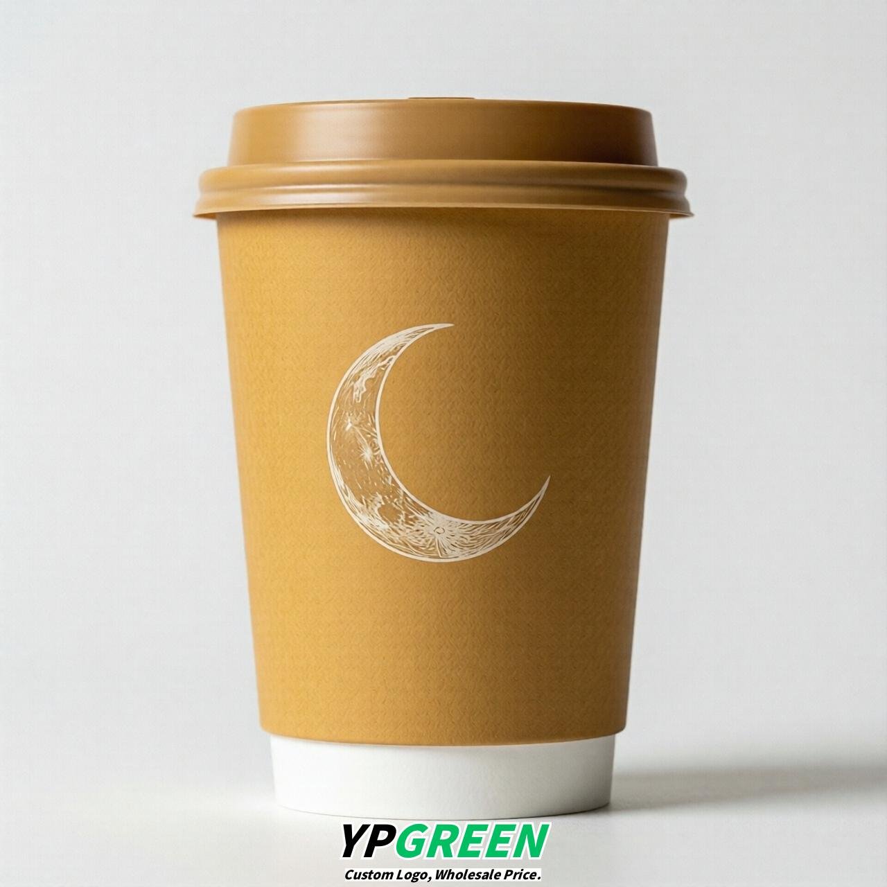 Ochre Moon Paper Cups with Lids 8-24oz
