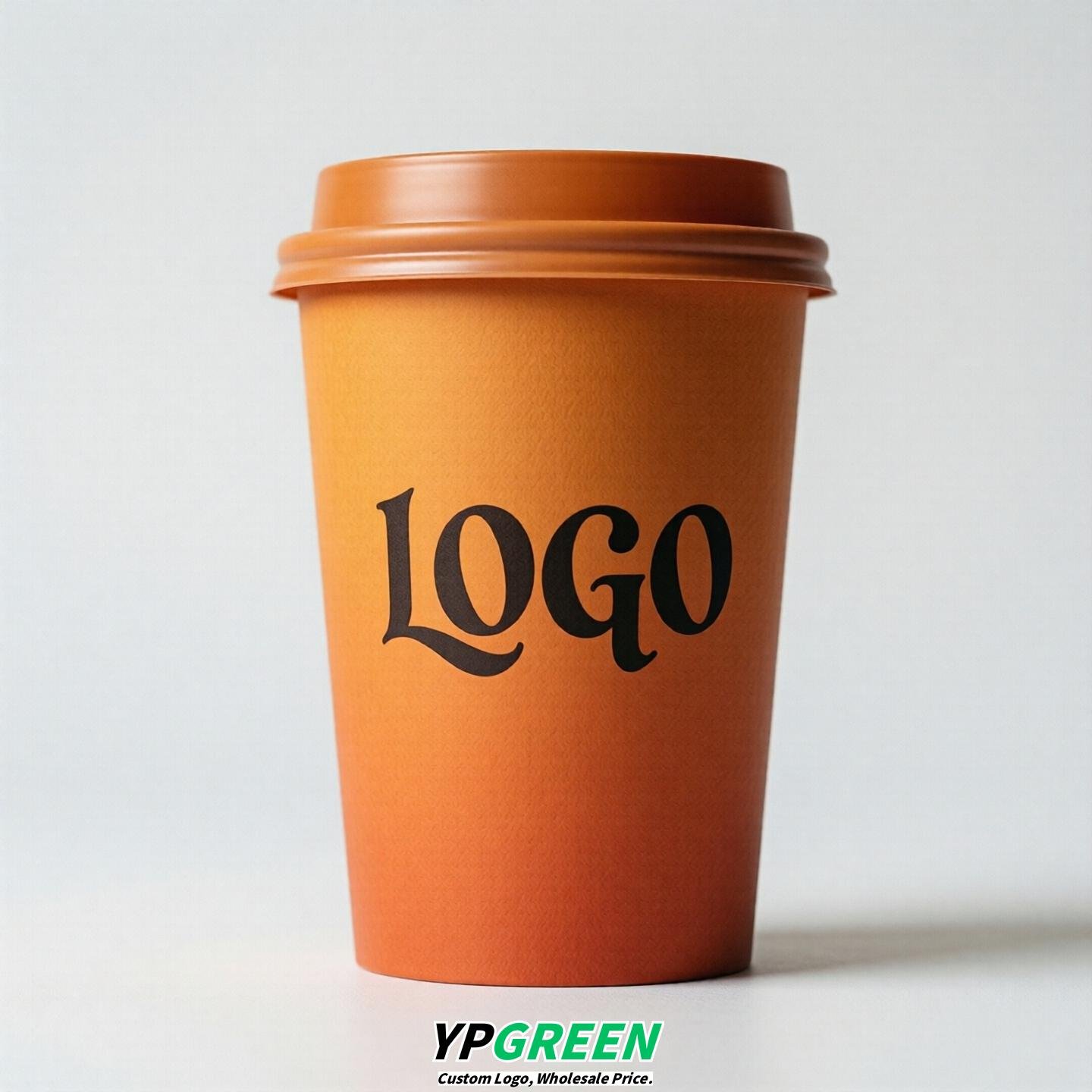 Orange Gradient Paper Cups 8oz/10oz/12oz/16oz/20oz/22oz