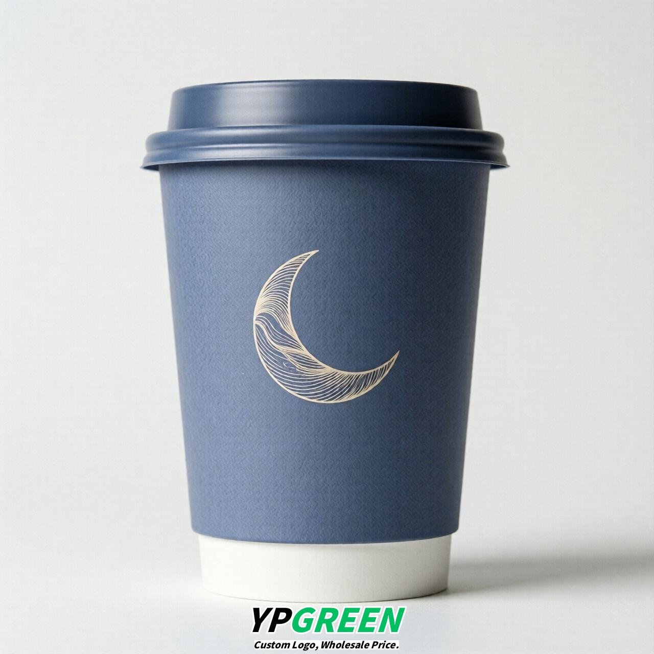 Periwinkle Moon Paper Cups with Lids 8-24oz