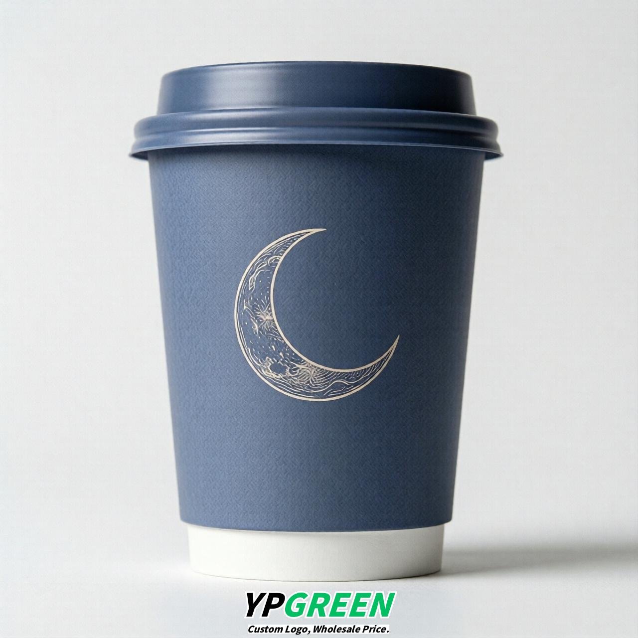 Periwinkle Moon Paper Cups with Lids 8-24oz